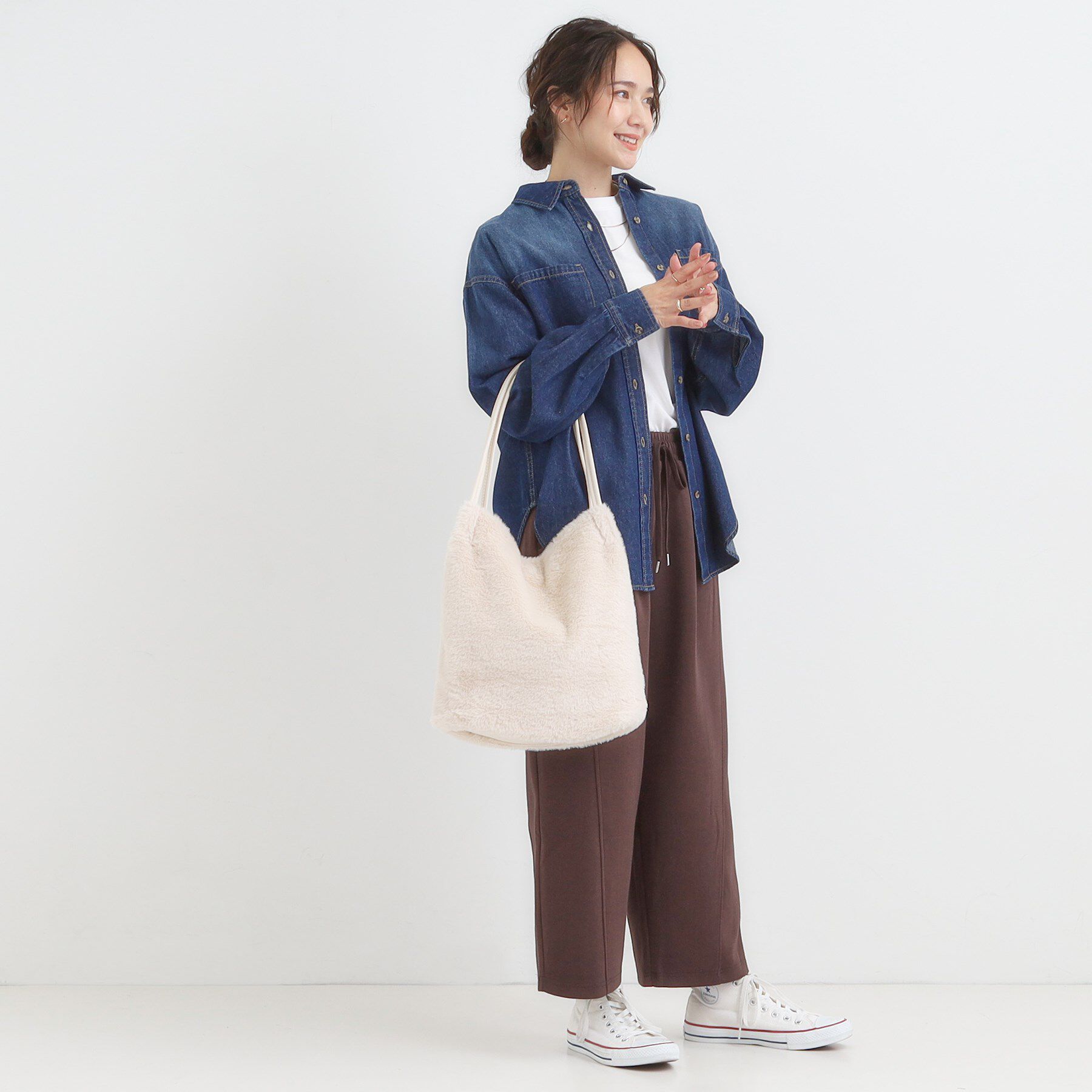 SHOO･LA･RUE「つまみハンドルフェイクファートートバッグ」|トートバッグ|