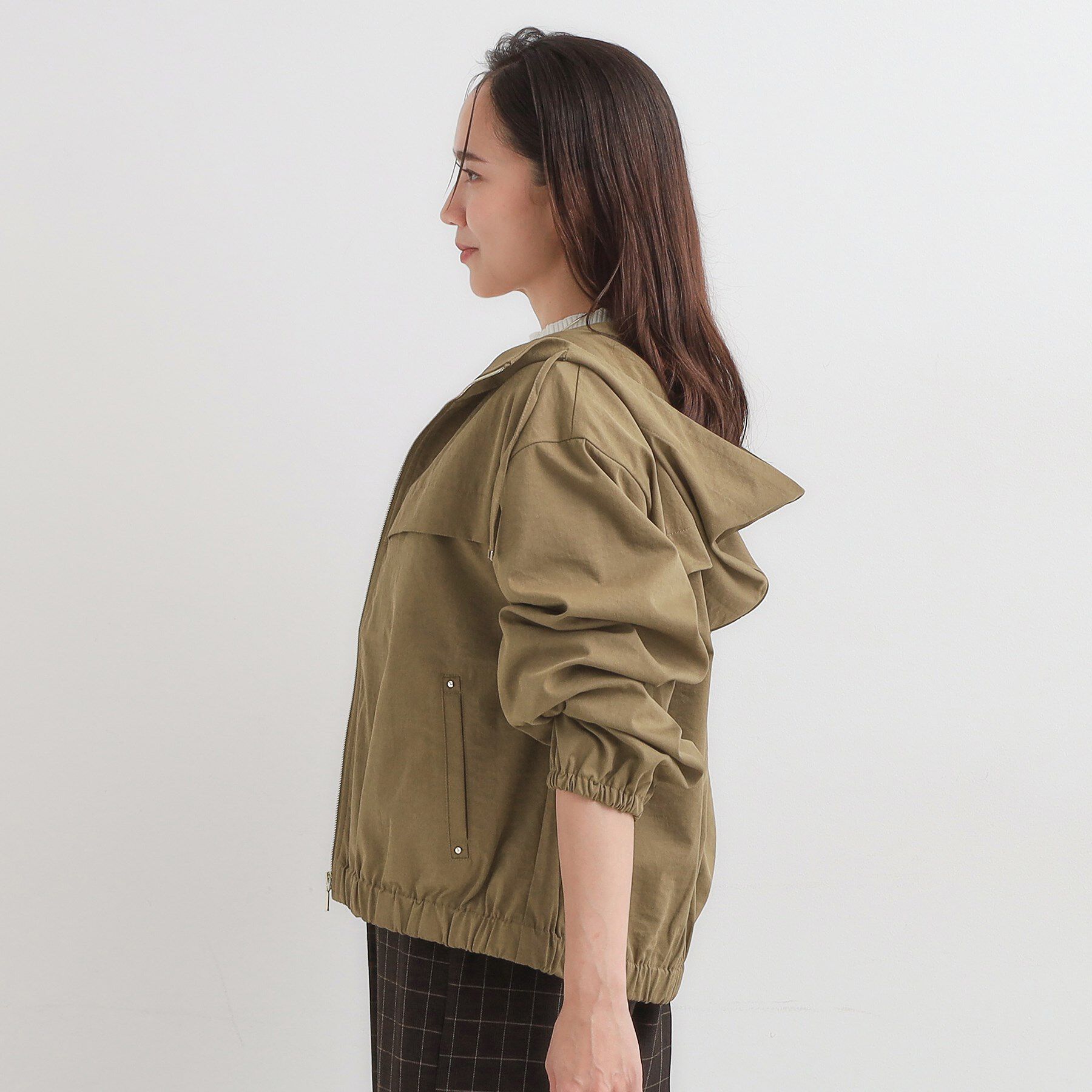 SHOO･LA･RUE「【S-LL】気楽にさらりと羽織れる　大人のフードブルゾン」|ブルゾン・スタジャン|