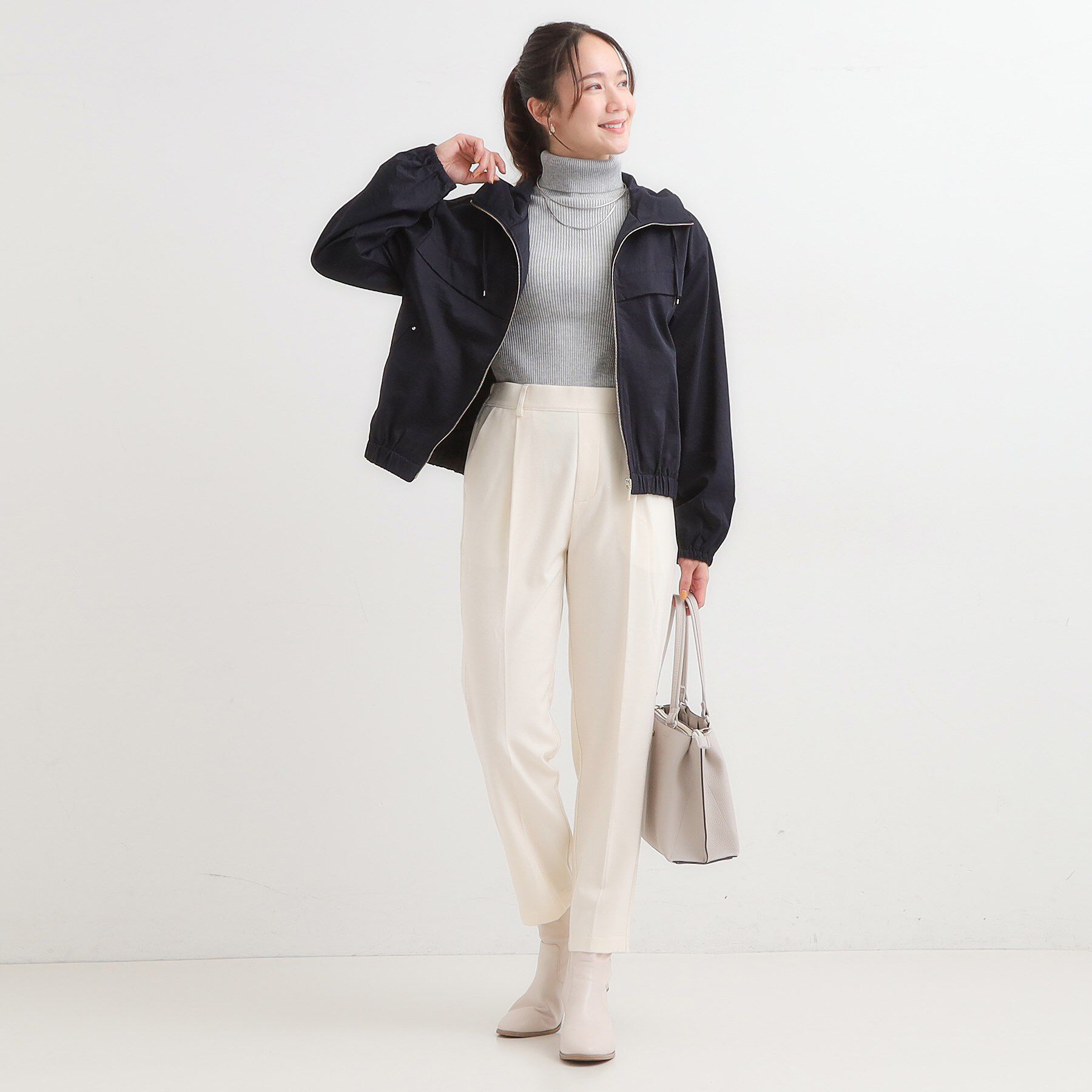 SHOO･LA･RUE「【S-LL】気楽にさらりと羽織れる　大人のフードブルゾン」|ブルゾン・スタジャン|