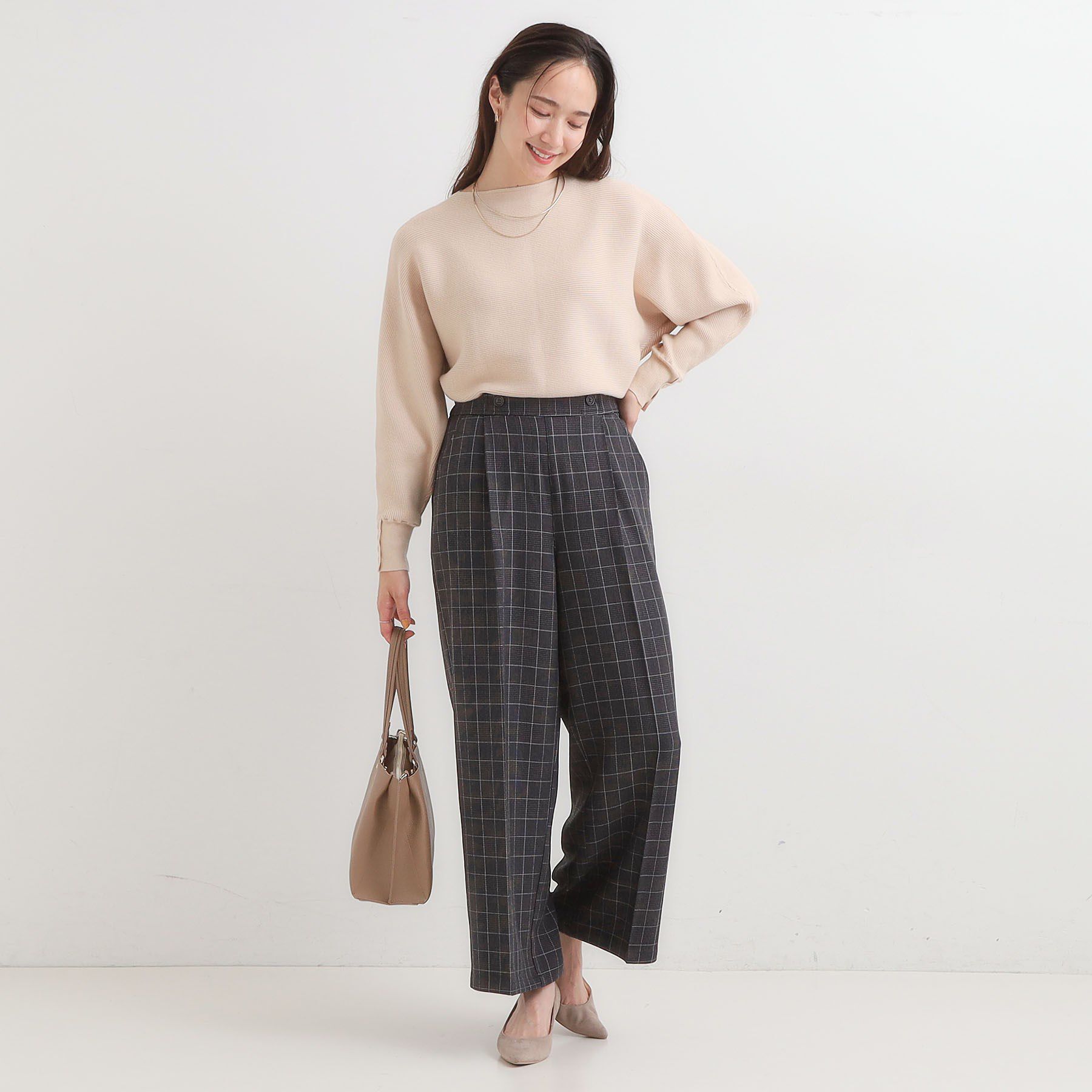 SHOO･LA･RUE「【着丈選べる】大人のきれいめスタイルに ウールフィール ワイドパンツ」|その他|