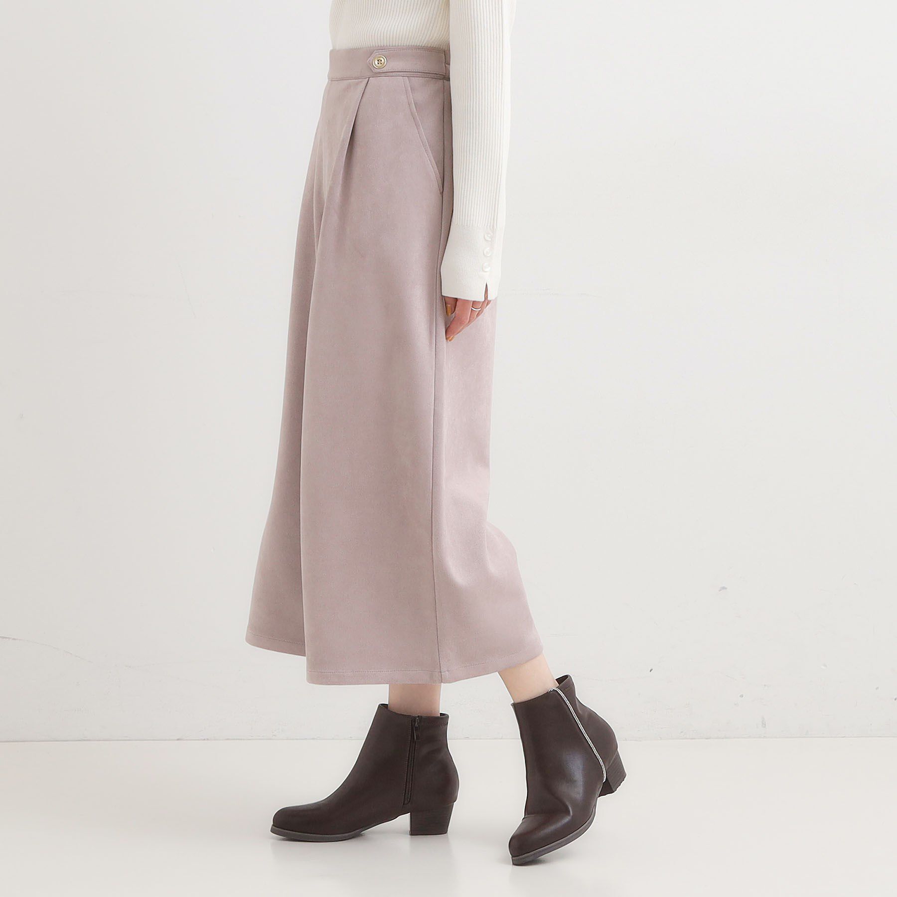 SHOO･LA･RUE「【洗濯機可/S-LL】やわらかスエード調ガウチョパンツ」|その他|