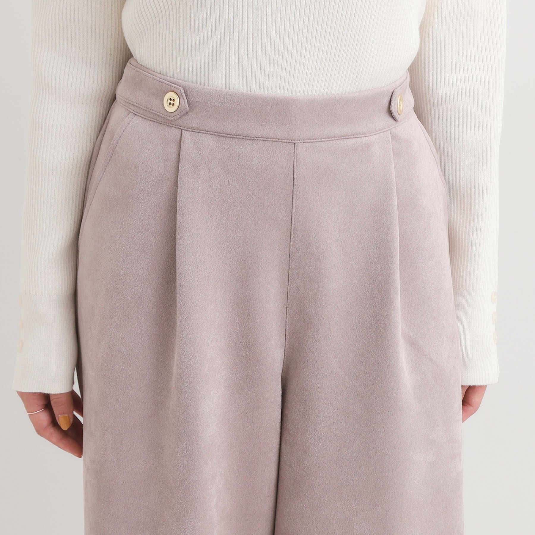 SHOO･LA･RUE「【洗濯機可/S-LL】やわらかスエード調ガウチョパンツ」|その他|