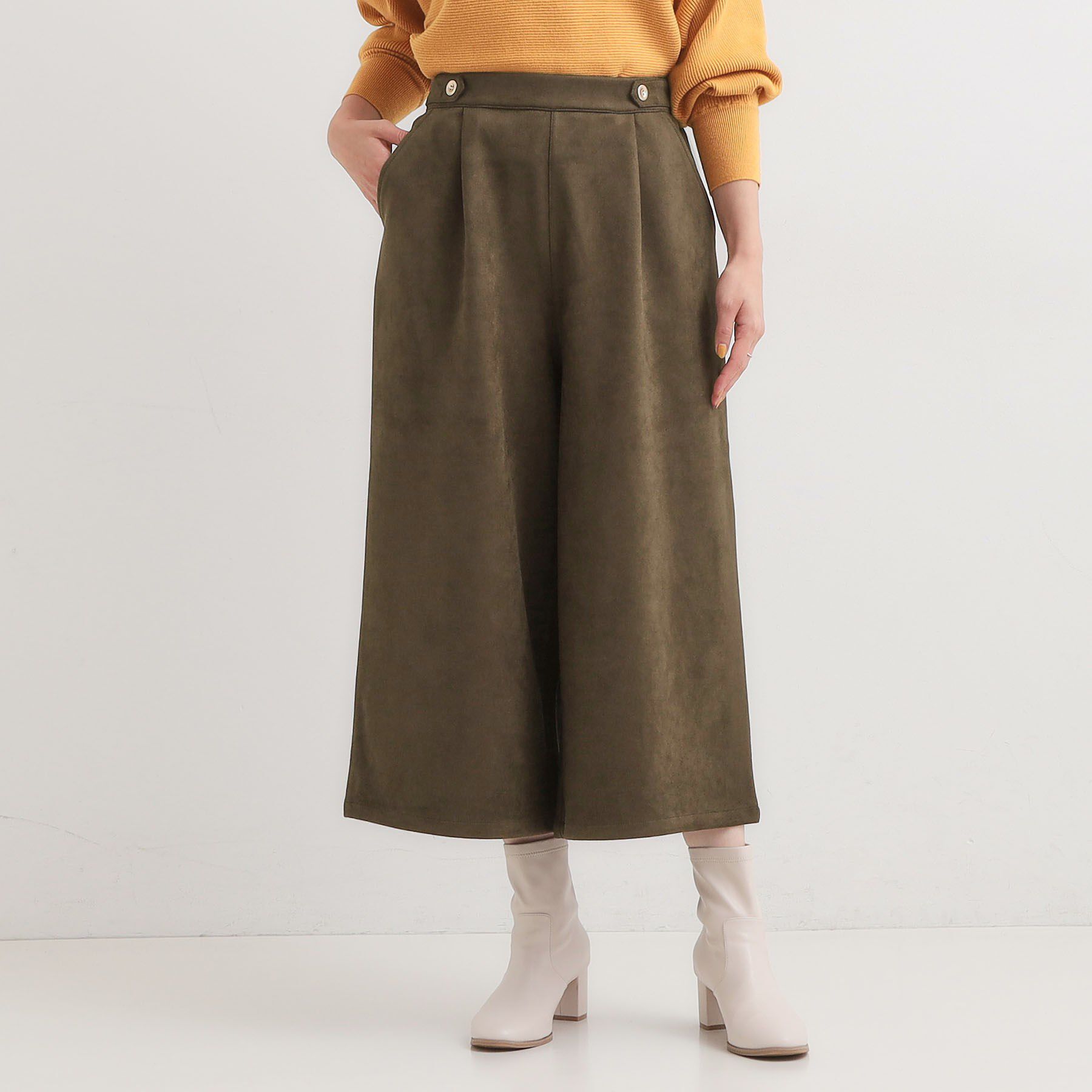 SHOO･LA･RUE「【洗濯機可/S-LL】やわらかスエード調ガウチョパンツ」|その他|