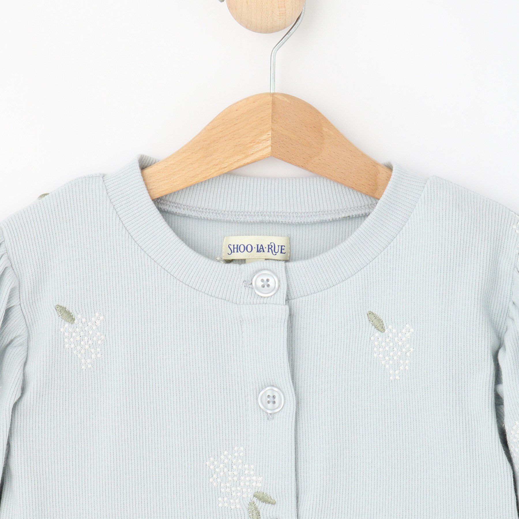 SHOO･LA･RUE「【100-150cm】フラワー刺繍リブカーデガン」|カーディガン|