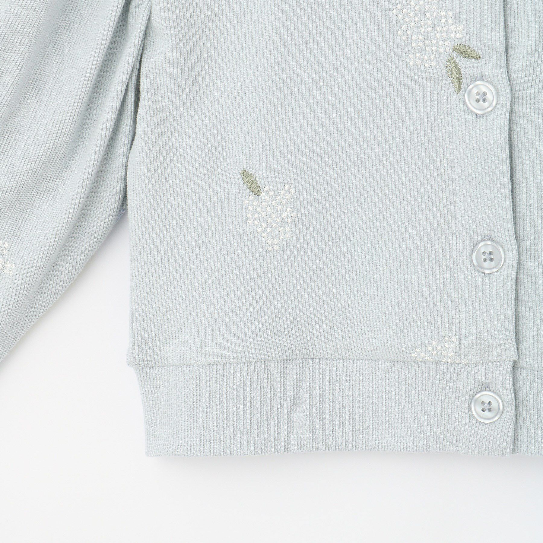 SHOO･LA･RUE「【100-150cm】フラワー刺繍リブカーデガン」|カーディガン|