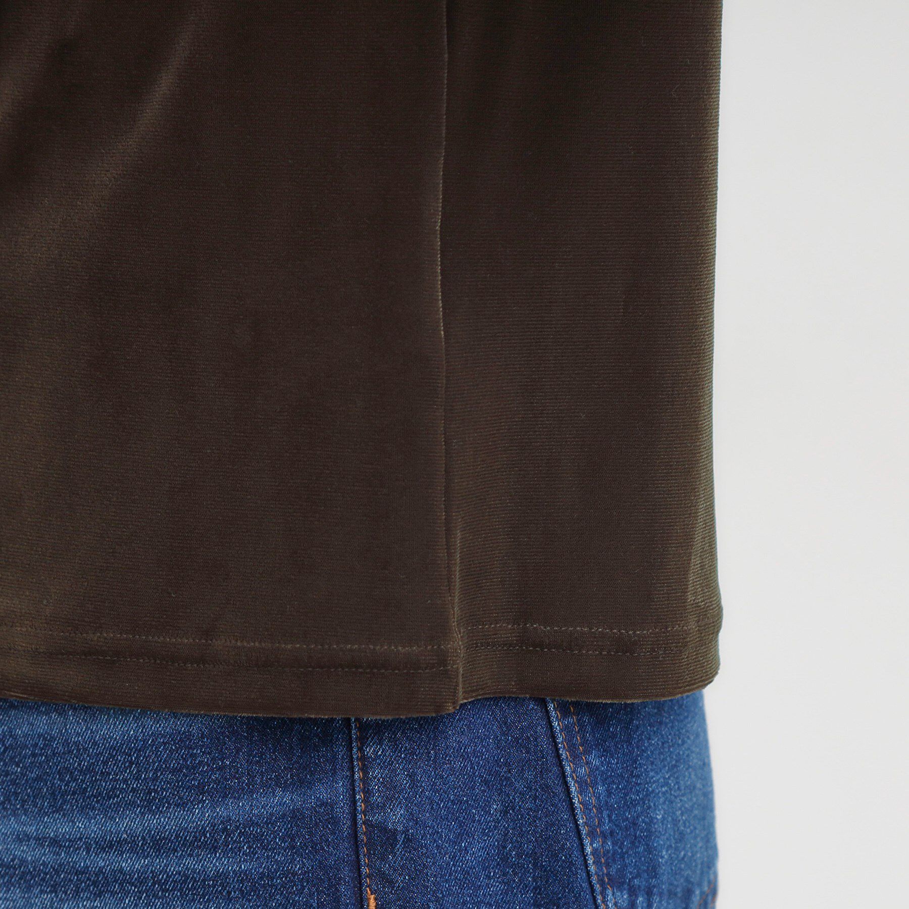 SHOO･LA･RUE「【S-LL】ベロア調ドレープデザインカットソー」|Tシャツ・カットソー|