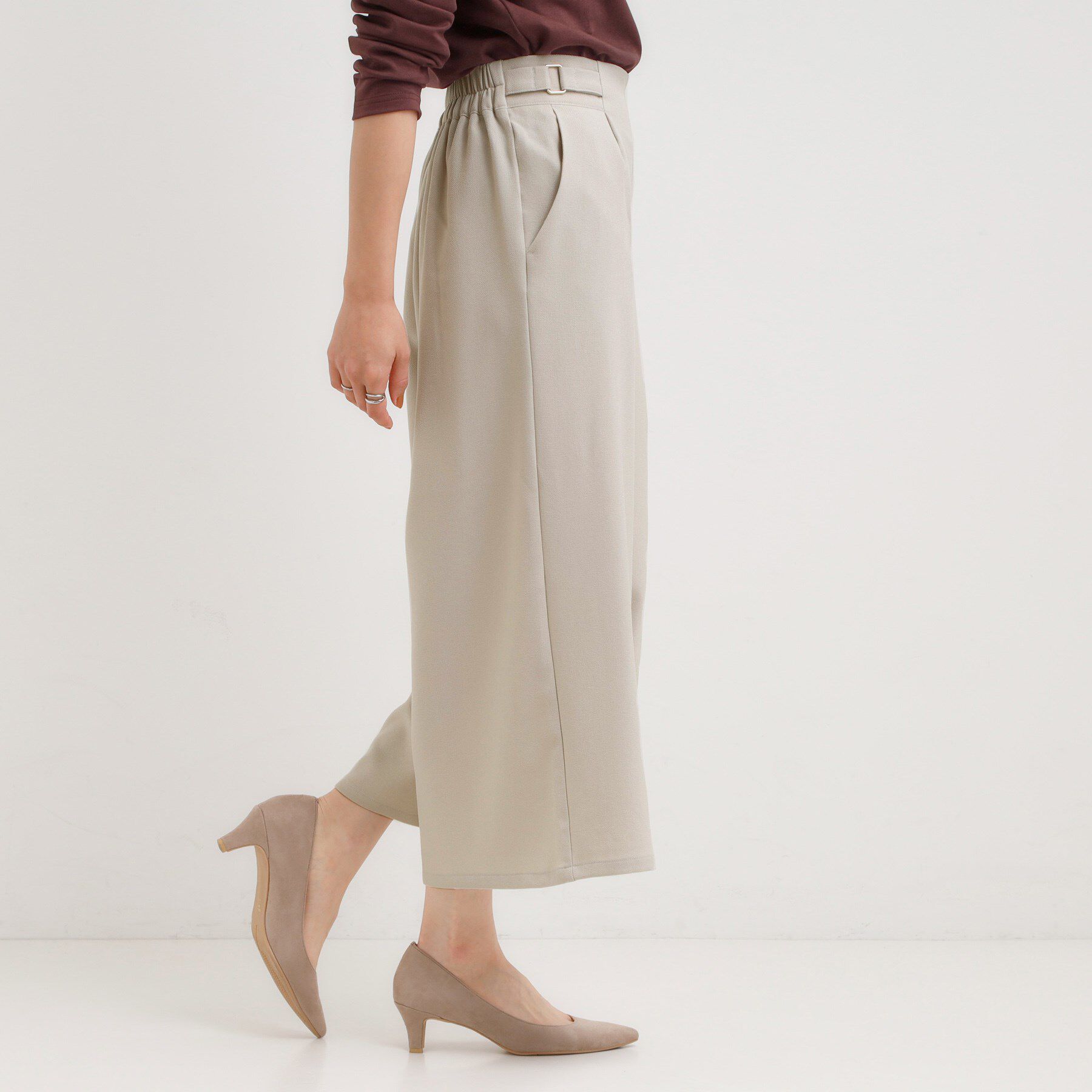 SHOO･LA･RUE「【S-LL】ウエストデザインガウチョパンツ」|その他|