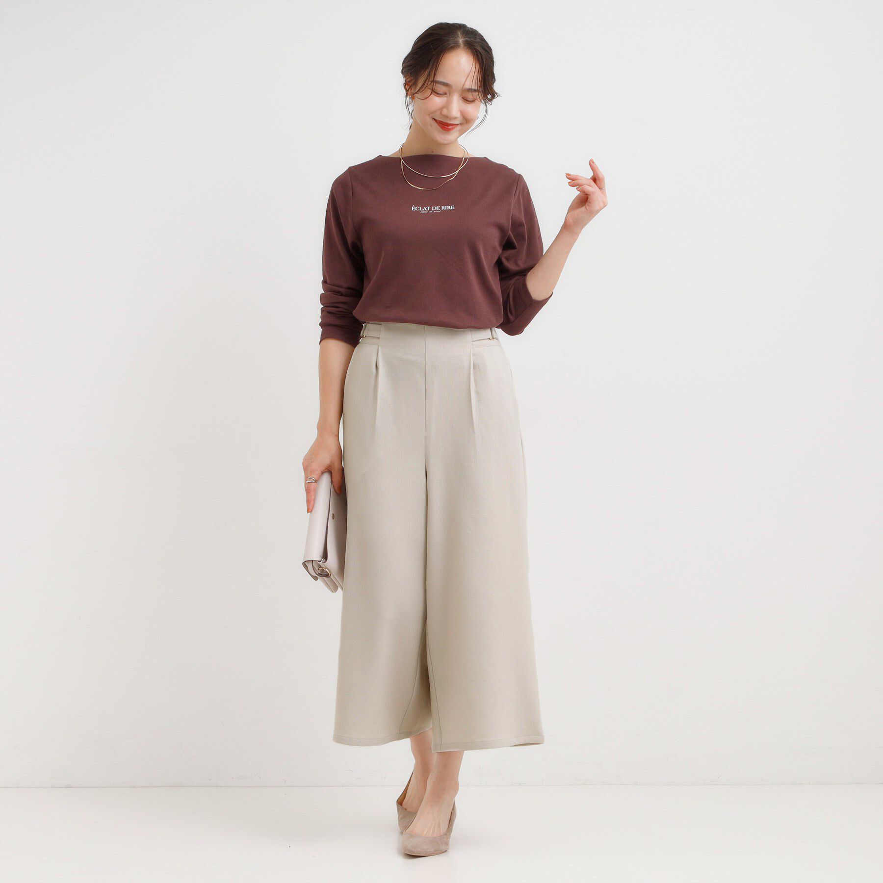 SHOO･LA･RUE「【S-LL】ウエストデザインガウチョパンツ」|その他|