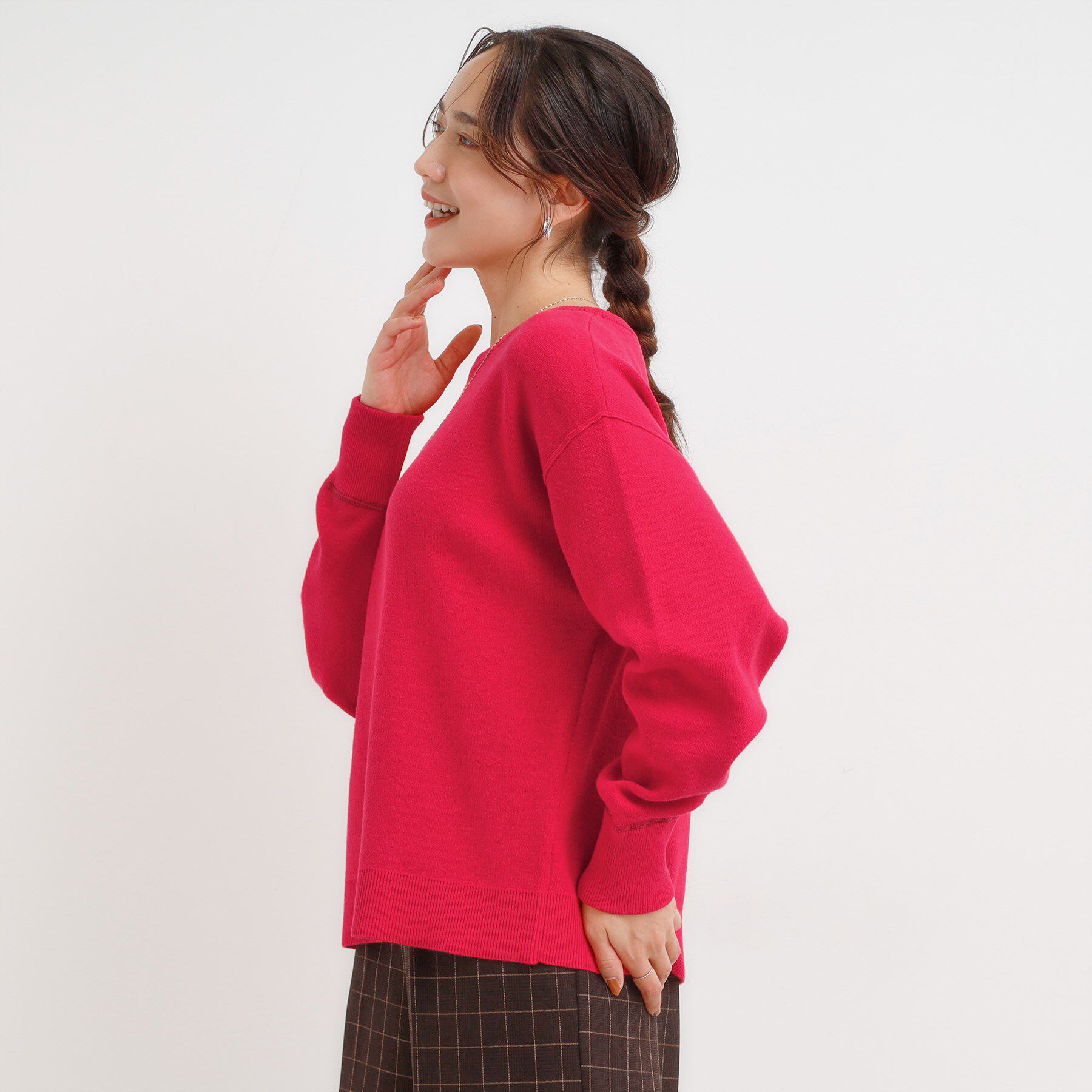 SHOO･LA･RUE「【洗濯機可/ちくちくしにくい】大人カジュアルを叶える スウェットライクニット」|ニット・セーター|