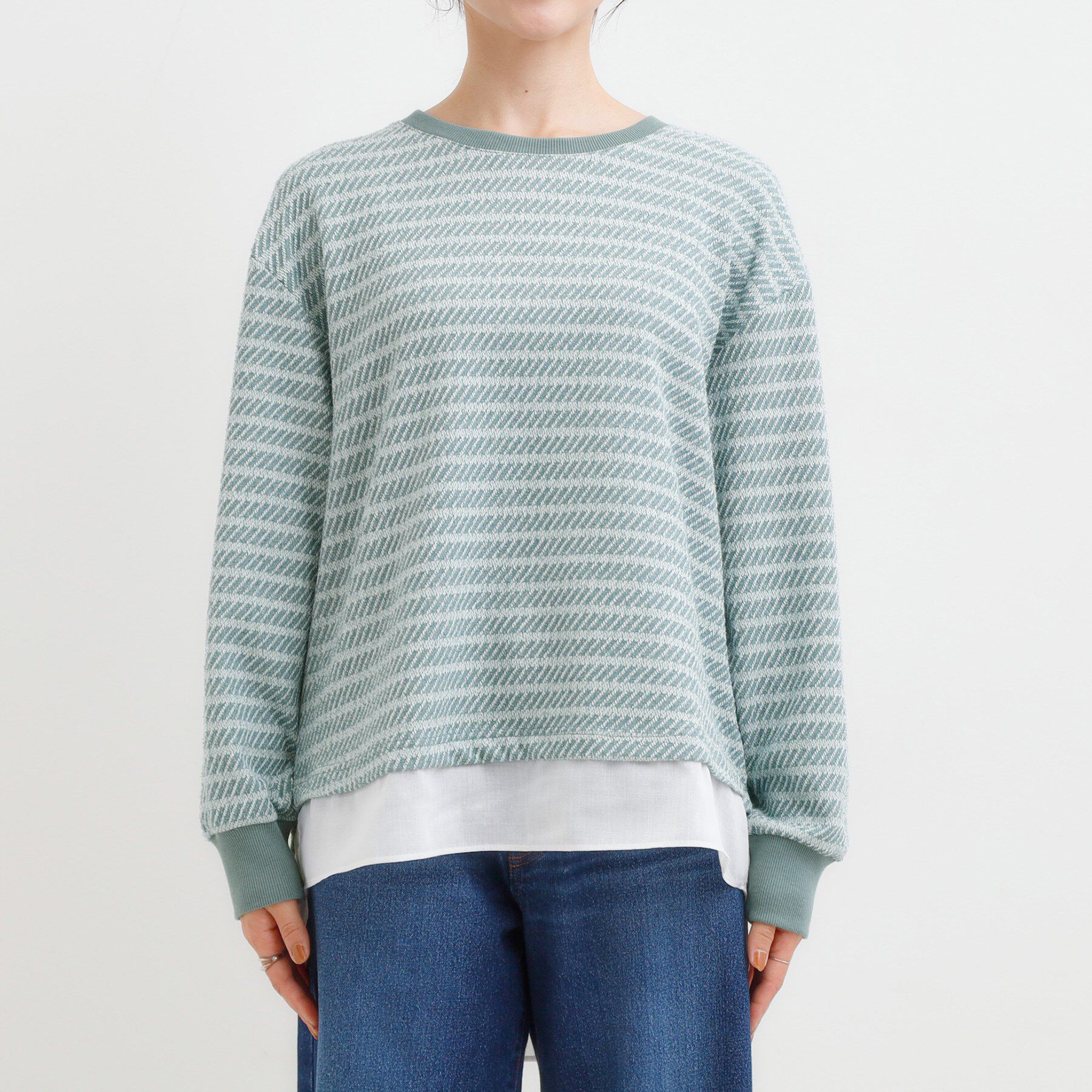 SHOO･LA･RUE「ジャカード裾フェイク」|Tシャツ・カットソー|