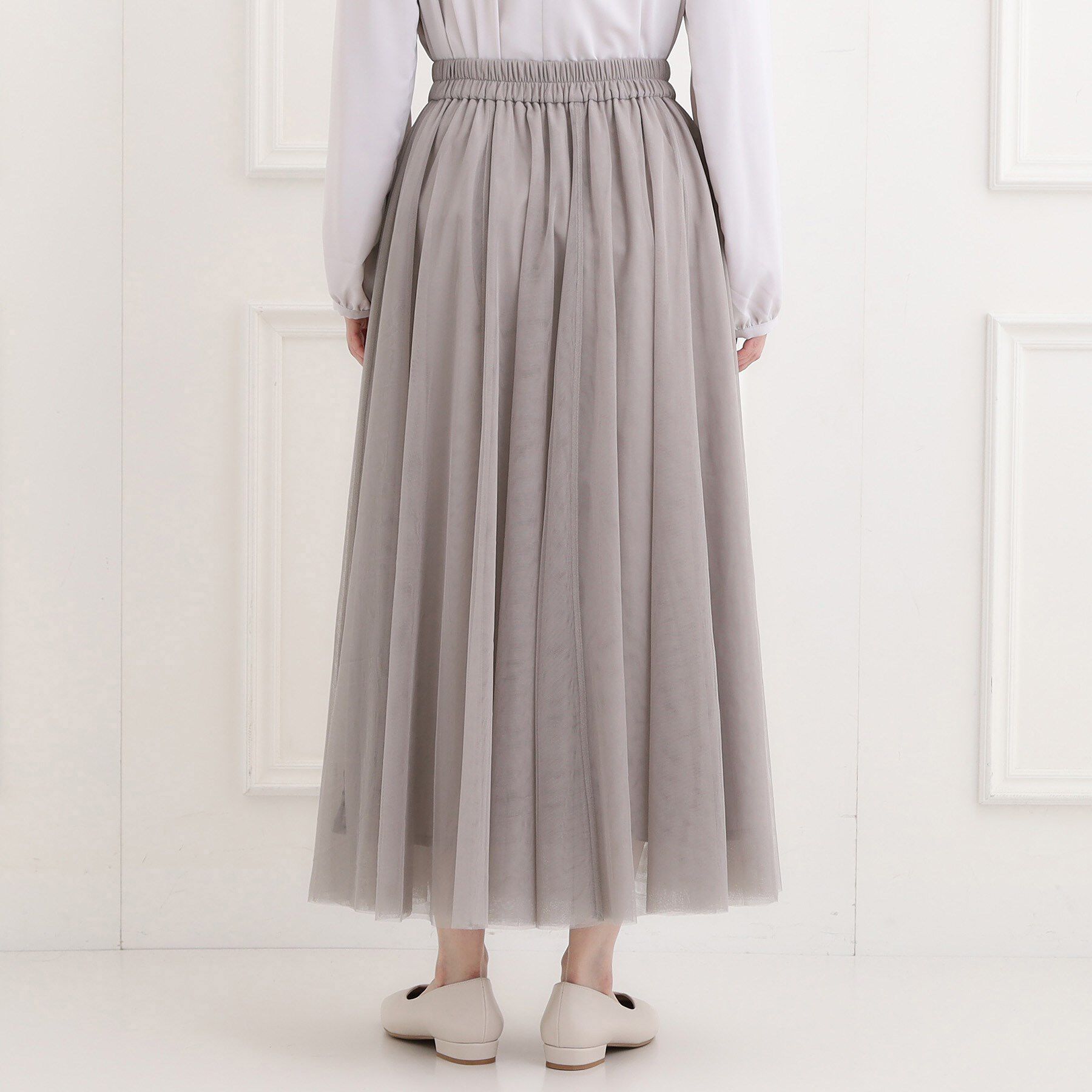 SHOO･LA･RUE「【洗濯機可】滑らか軽やか シーン問わず着られるチュールギャザースカート」|スカート|