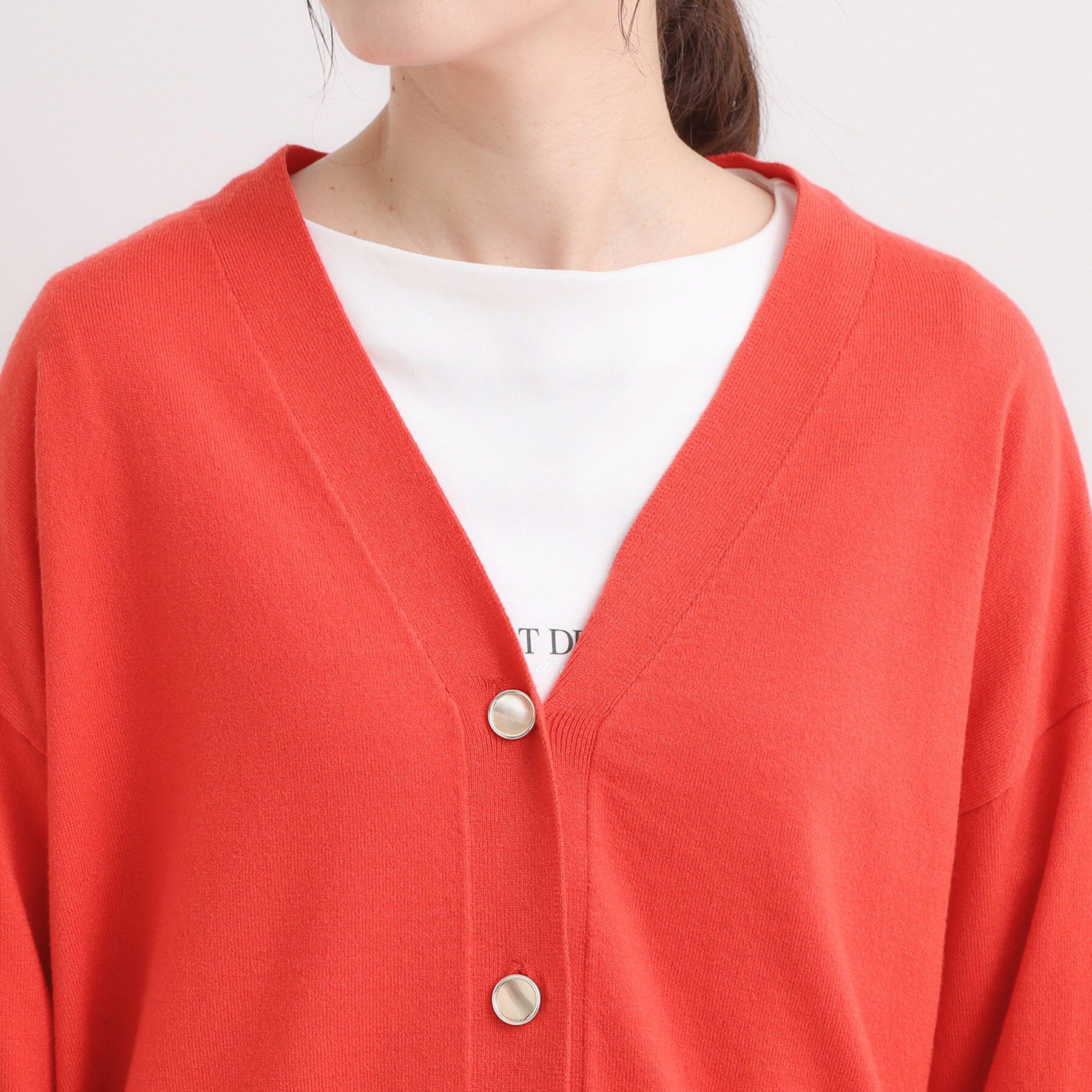 SHOO･LA･RUE「【洗える】もちもち ミドル丈ニットカーディガン」|カーディガン|