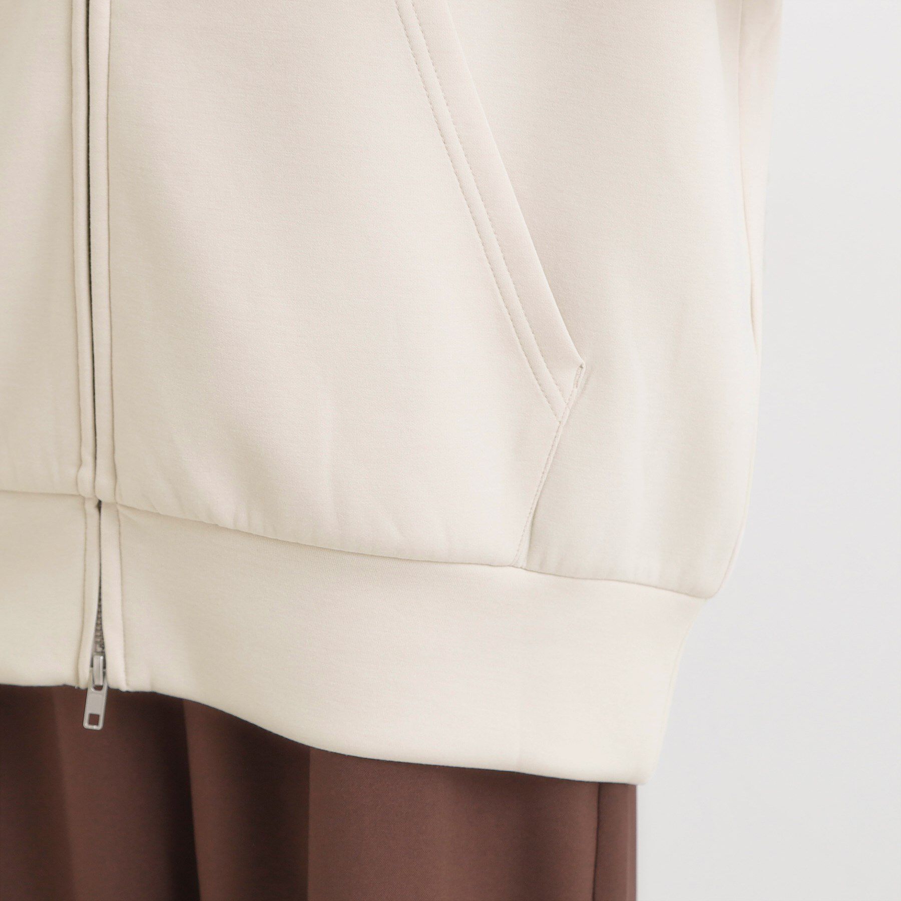 SHOO･LA･RUE「【S-LL】大人っぽく着られる ダンボールジップパーカ」|カーディガン|