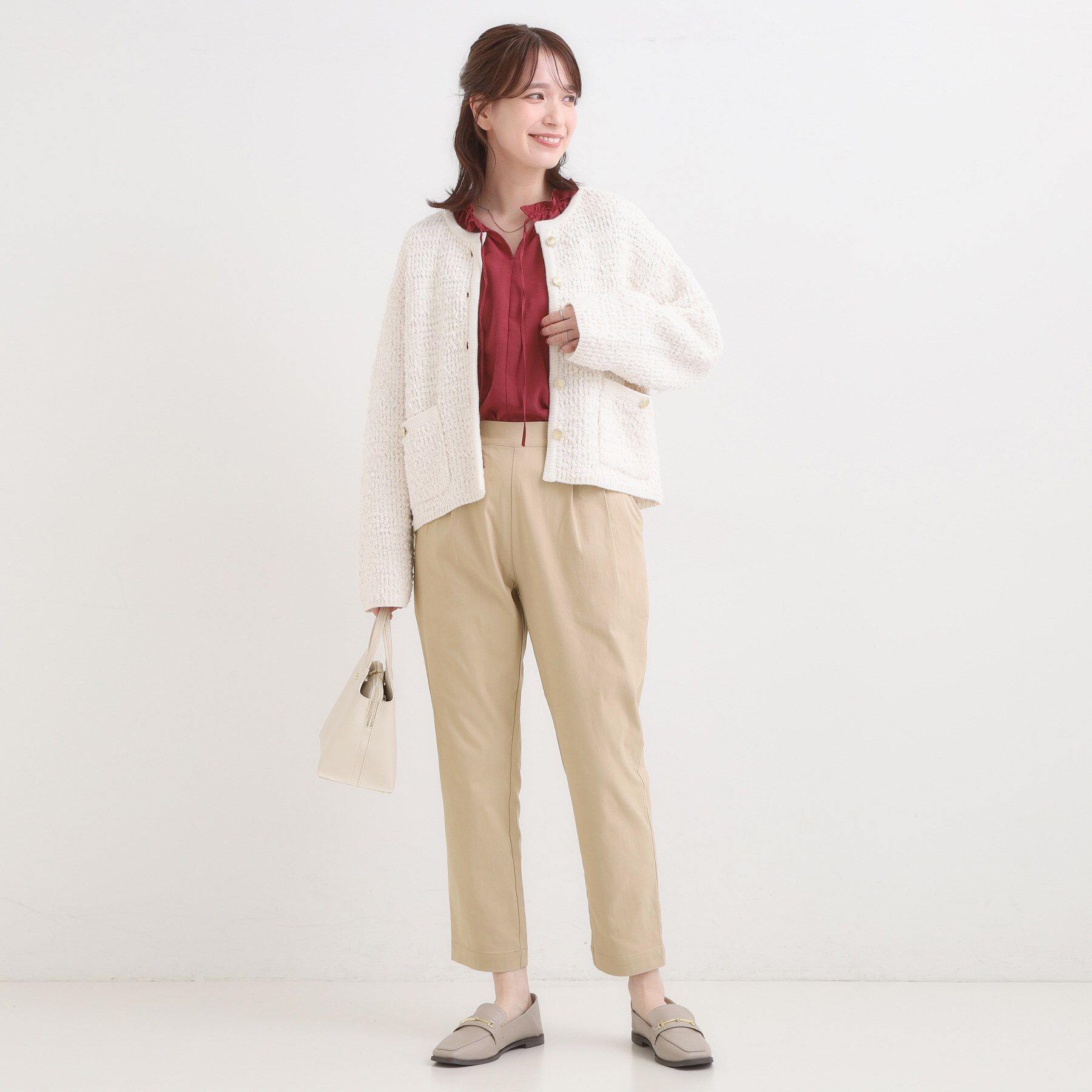 SHOO･LA･RUE「【高レビュー/洗濯機可/SS-LL】あったか裏起毛 のびのびストレッチ テーパードパンツ」|その他|