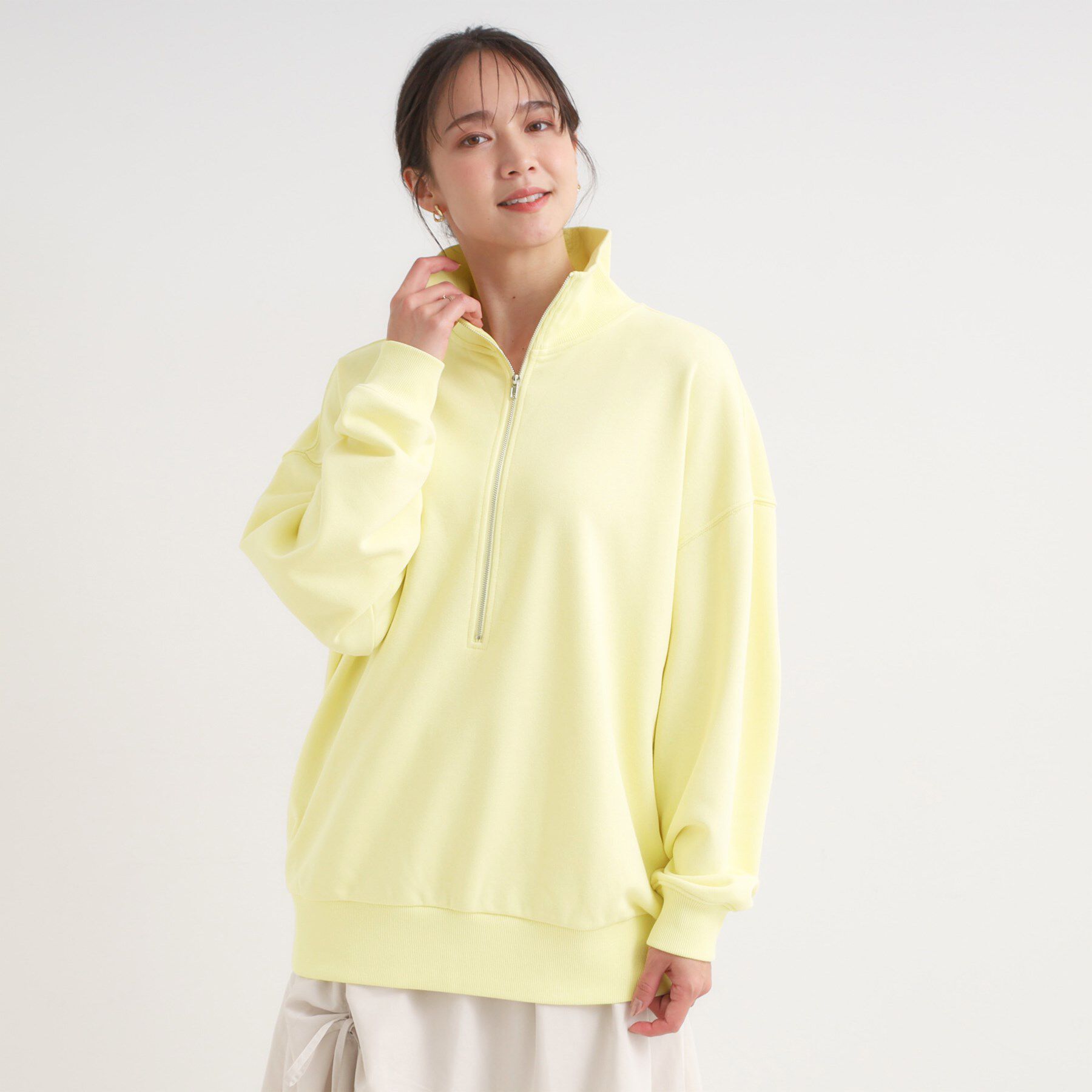 SHOO･LA･RUE「8色の選べる楽しさ ハーフジップ オーバーサイズスウェット」|パーカー|