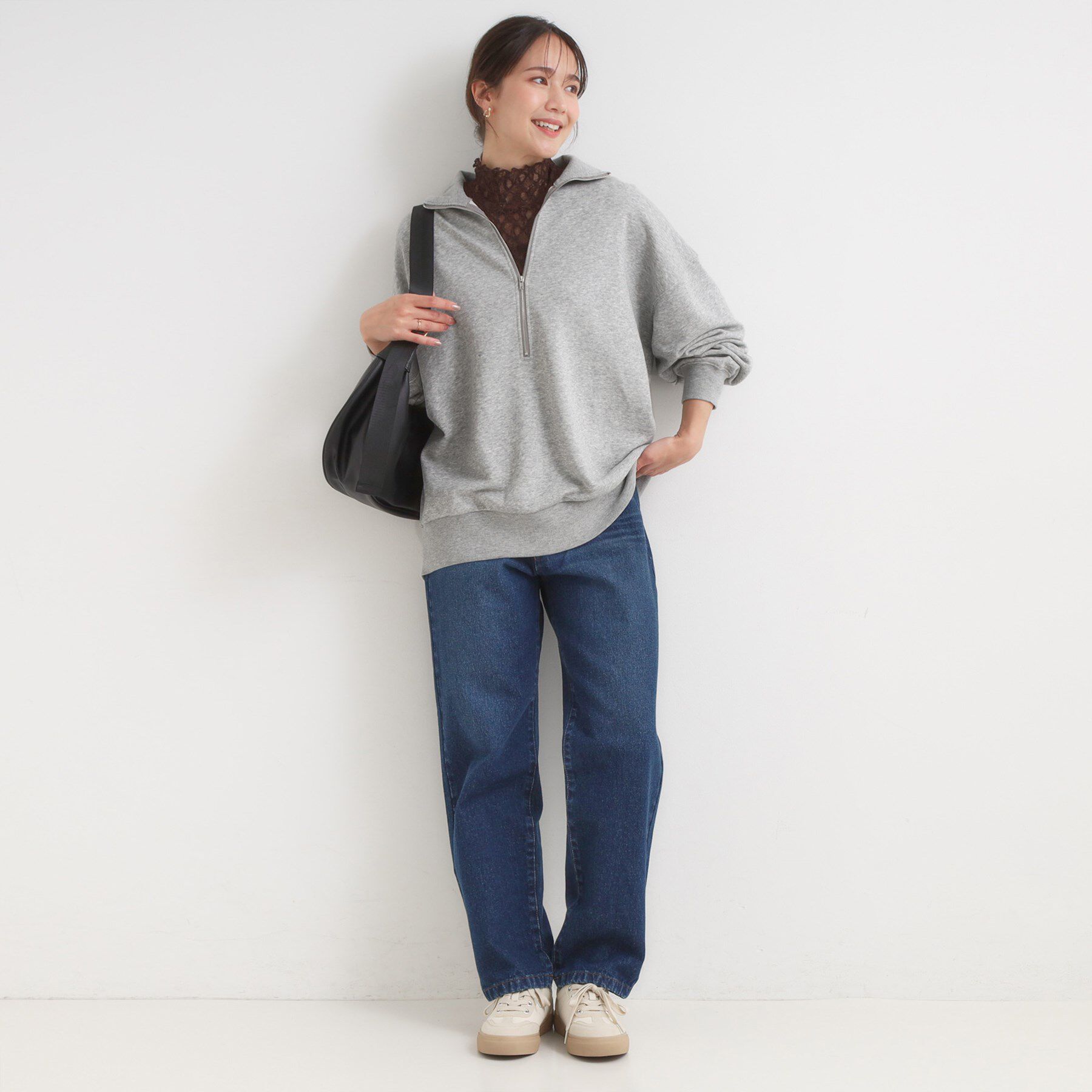 SHOO･LA･RUE「8色の選べる楽しさ ハーフジップ オーバーサイズスウェット」|パーカー|