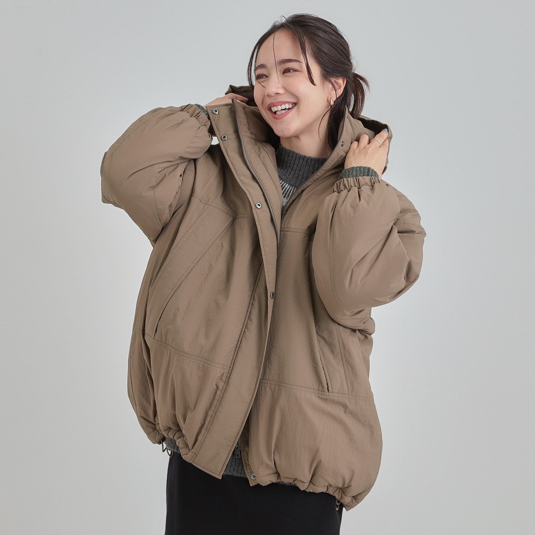 SHOO･LA･RUE「【あったか/撥水/フード取り外し可能】中綿モンスターコート」|ダウン|