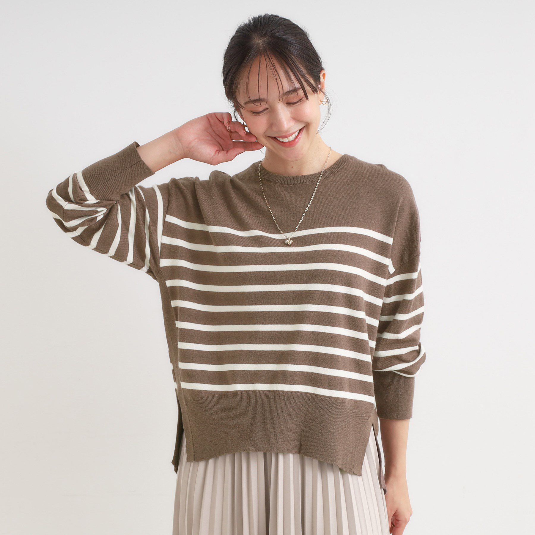 SHOO･LA･RUE「【洗える/S-LL】きれいめにもカジュアルにも もちもちコクーンニット」|ニット・セーター|