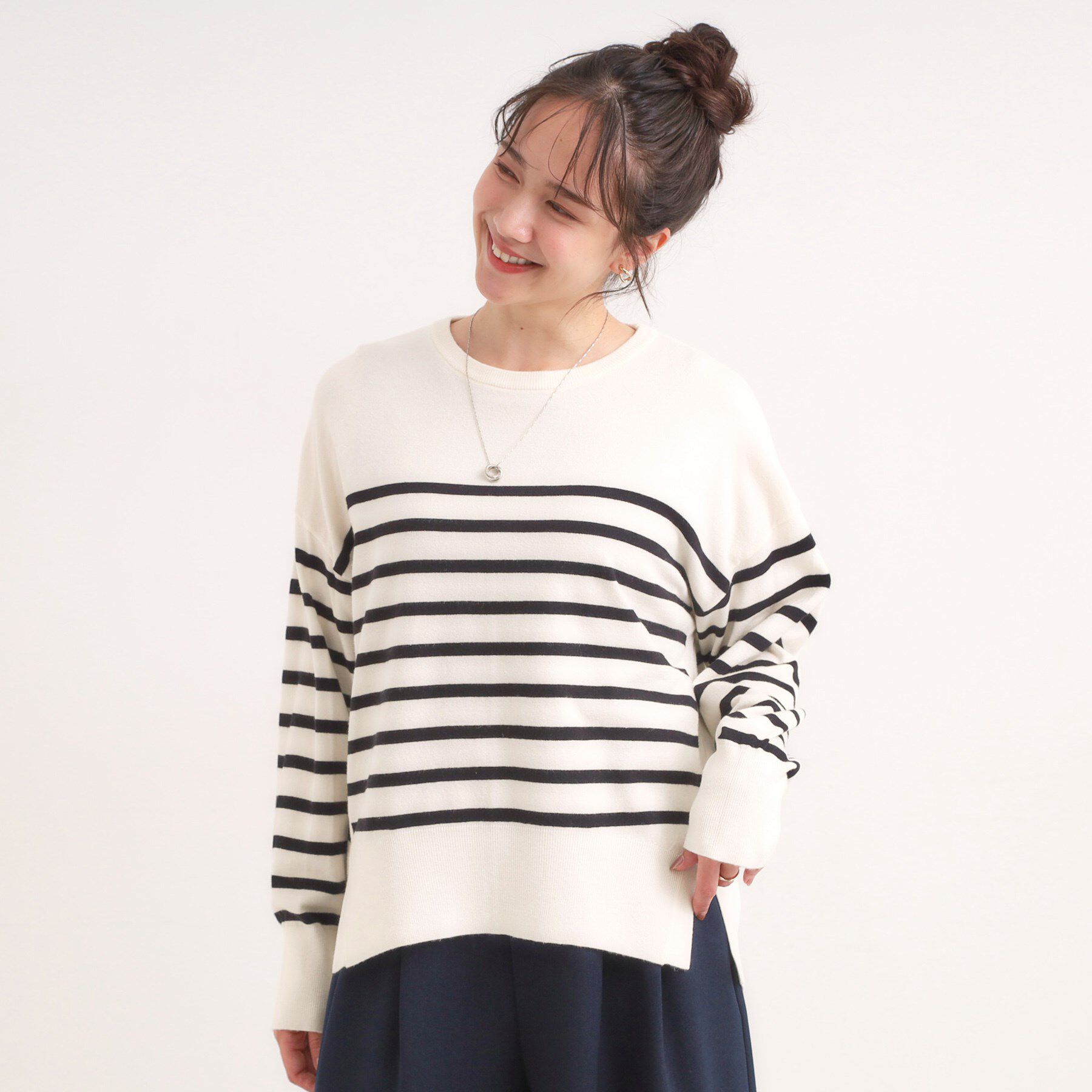 SHOO･LA･RUE「【洗える/S-LL】きれいめにもカジュアルにも もちもちコクーンニット」|ニット・セーター|