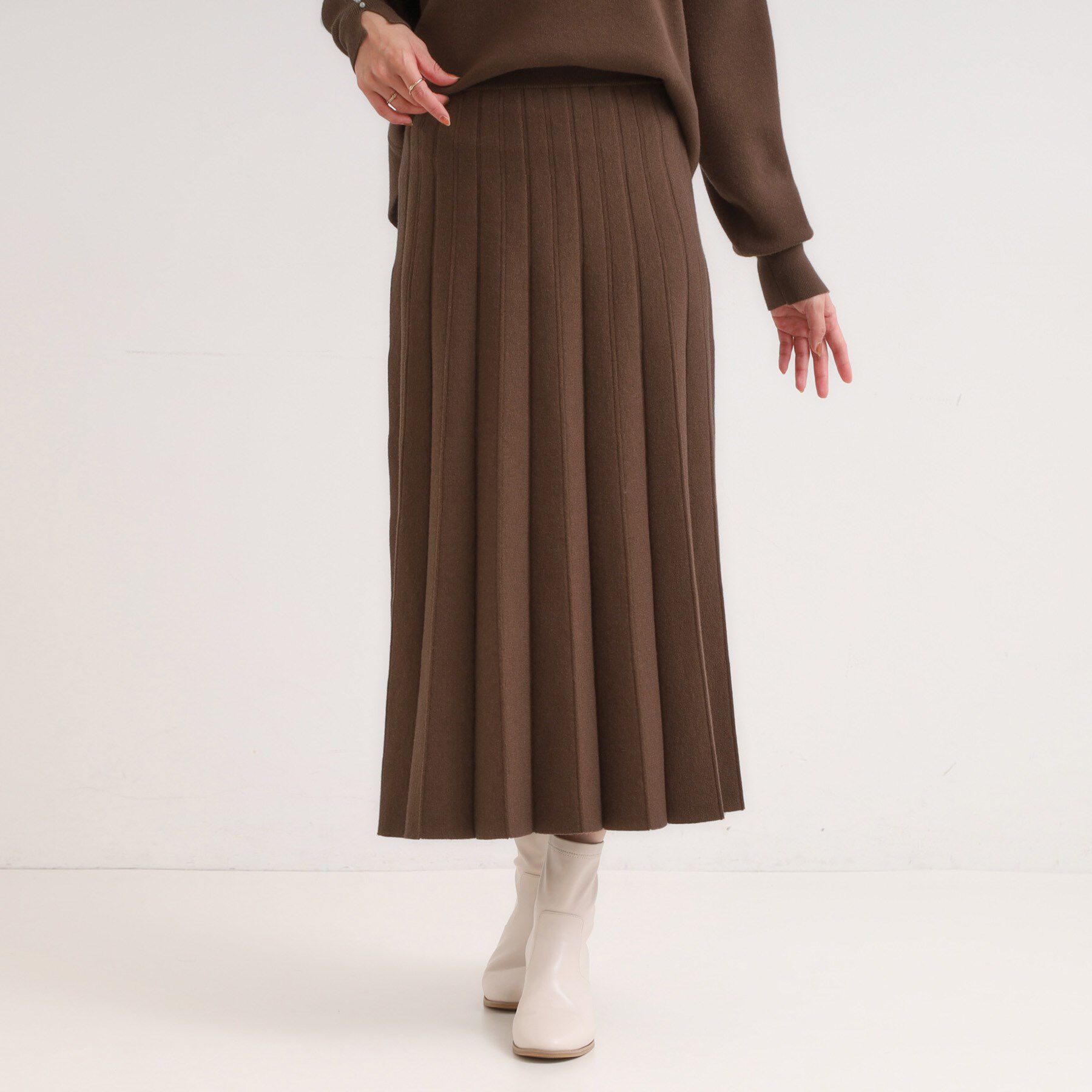 SHOO･LA･RUE「【高レビュー/セットアップ可】女性らしさ際立つ 洗えるもちもちニットスカート」|スカート|