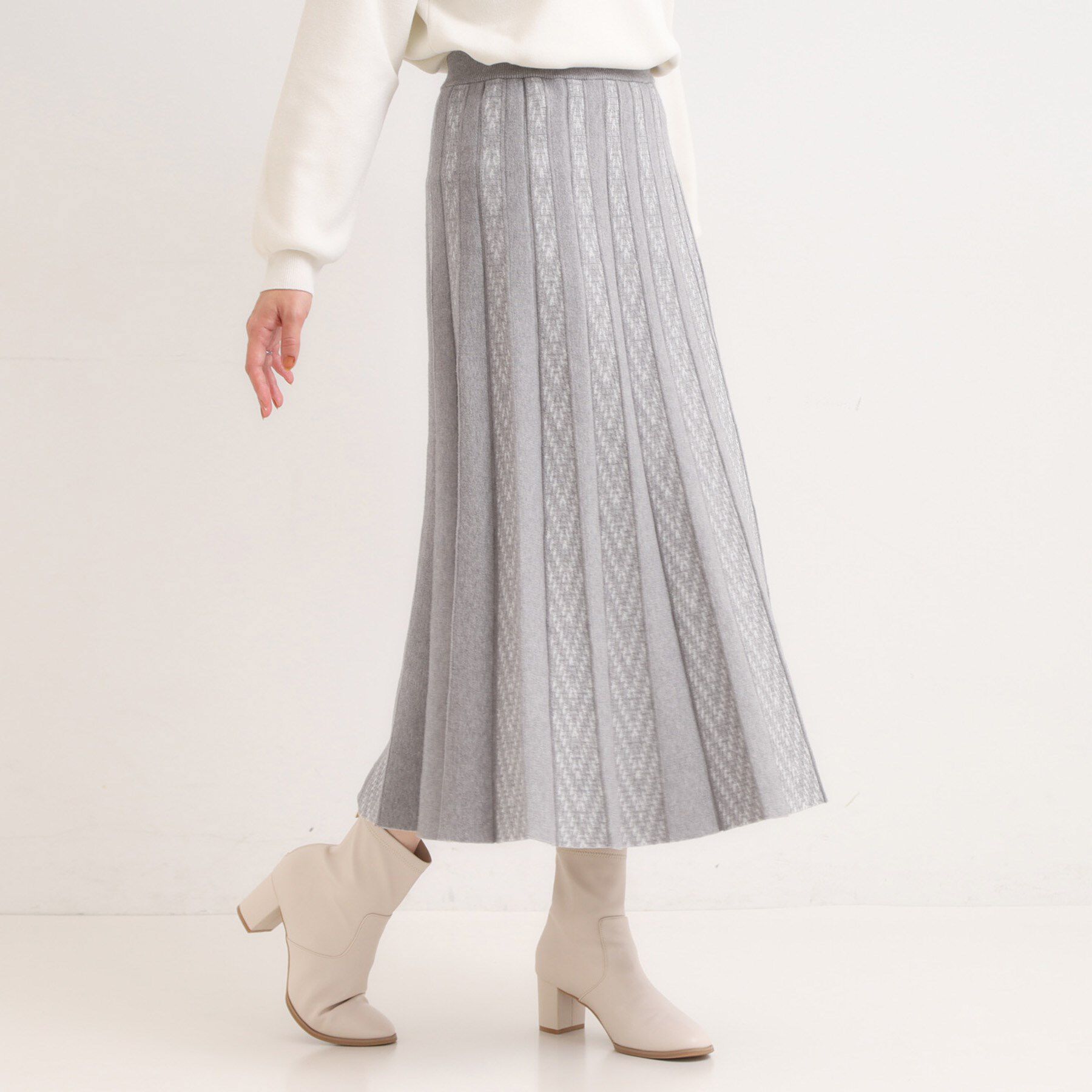 SHOO･LA･RUE「【高レビュー/セットアップ可】女性らしさ際立つ 洗えるもちもちニットスカート」|スカート|