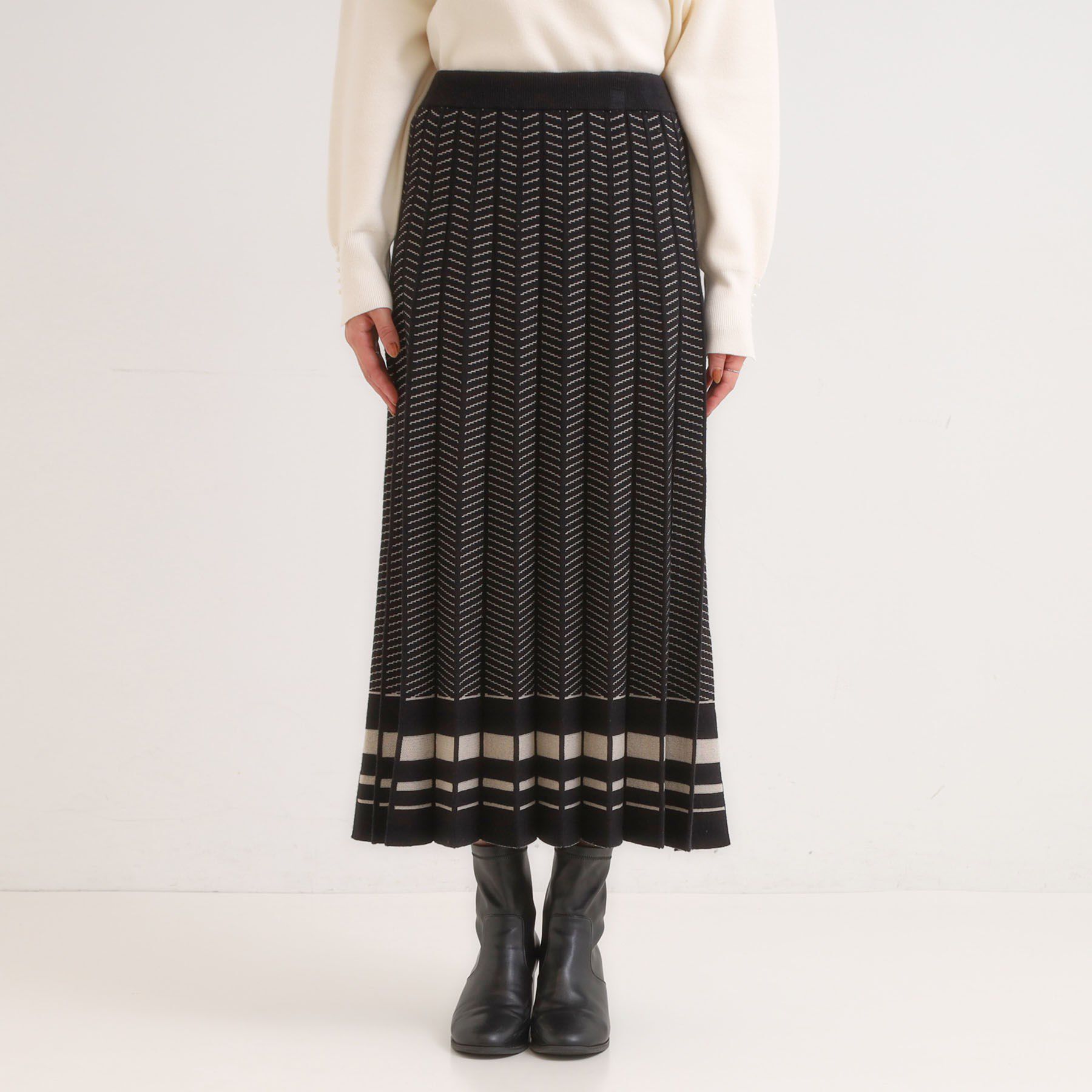 SHOO･LA･RUE「【高レビュー/セットアップ可】女性らしさ際立つ 洗えるもちもちニットスカート」|スカート|