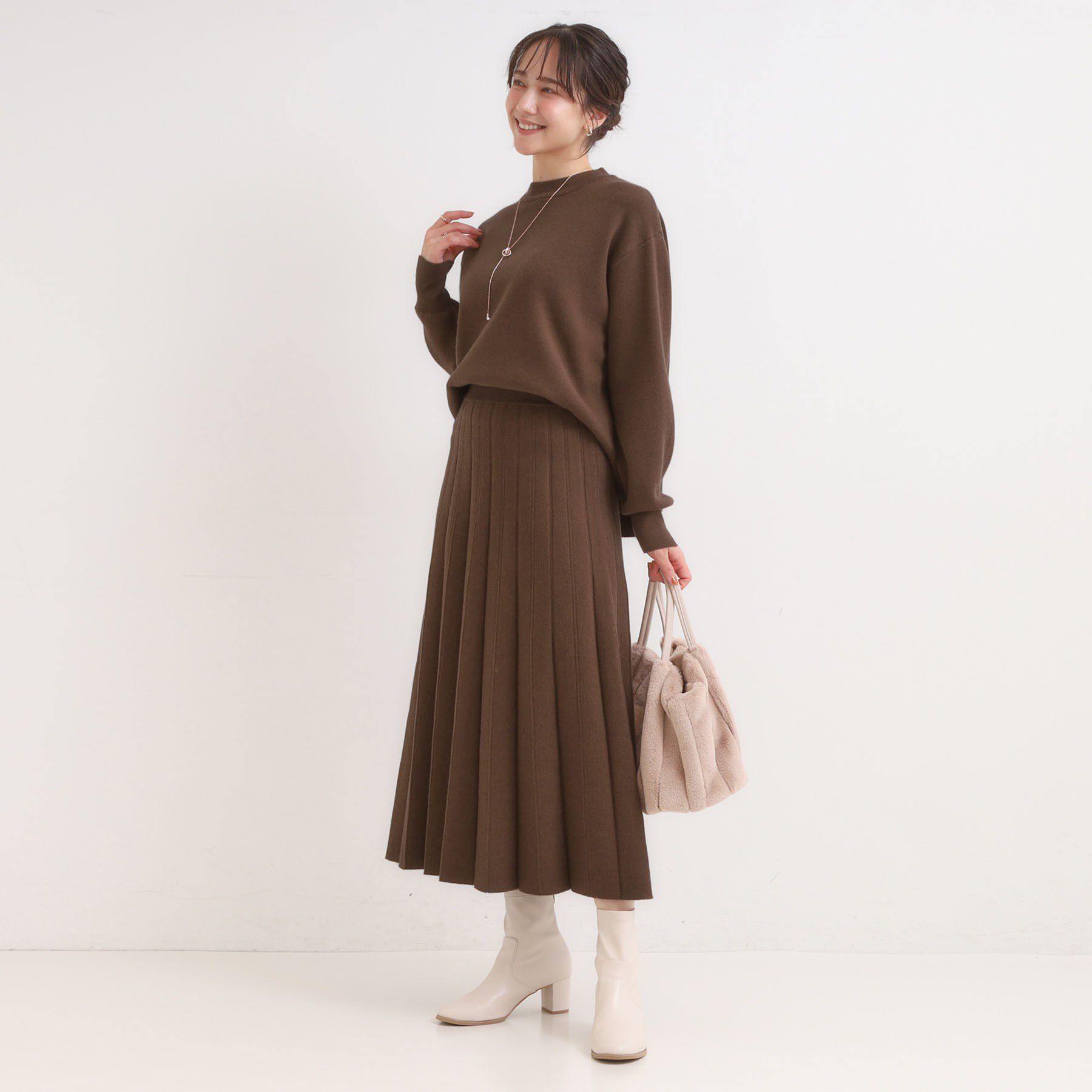 SHOO･LA･RUE「【高レビュー/セットアップ可】女性らしさ際立つ 洗えるもちもちニットスカート」|スカート|