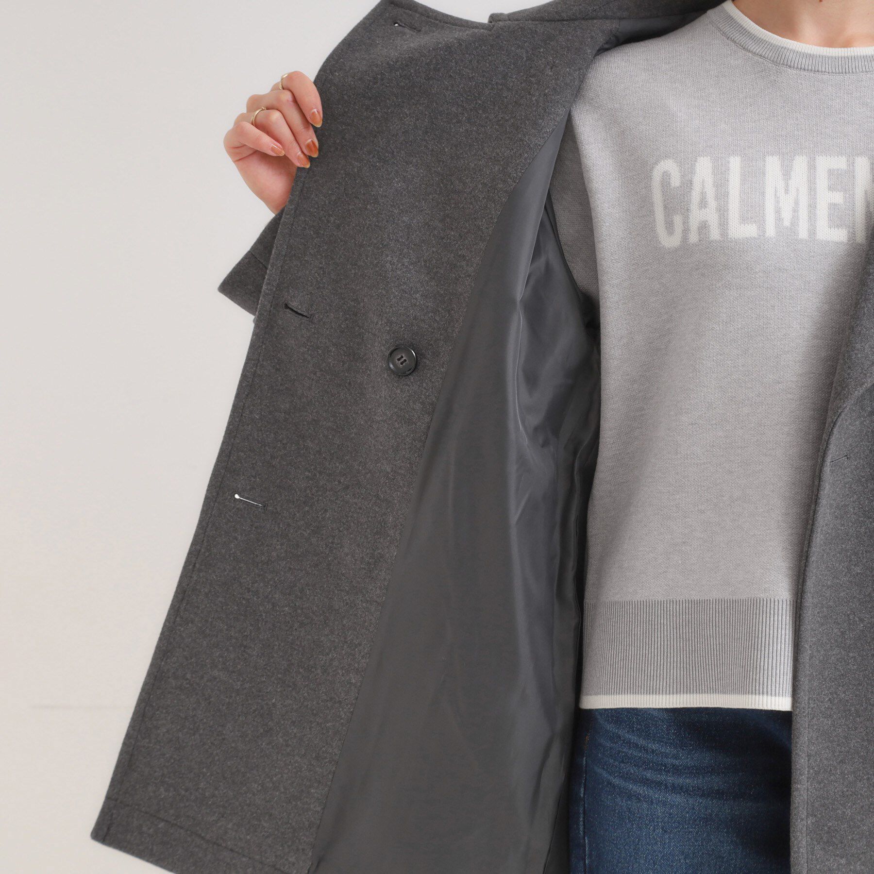 SHOO･LA･RUE「【2WAY】こなれきれい ウール調コクーンコート」|チェスターコート|