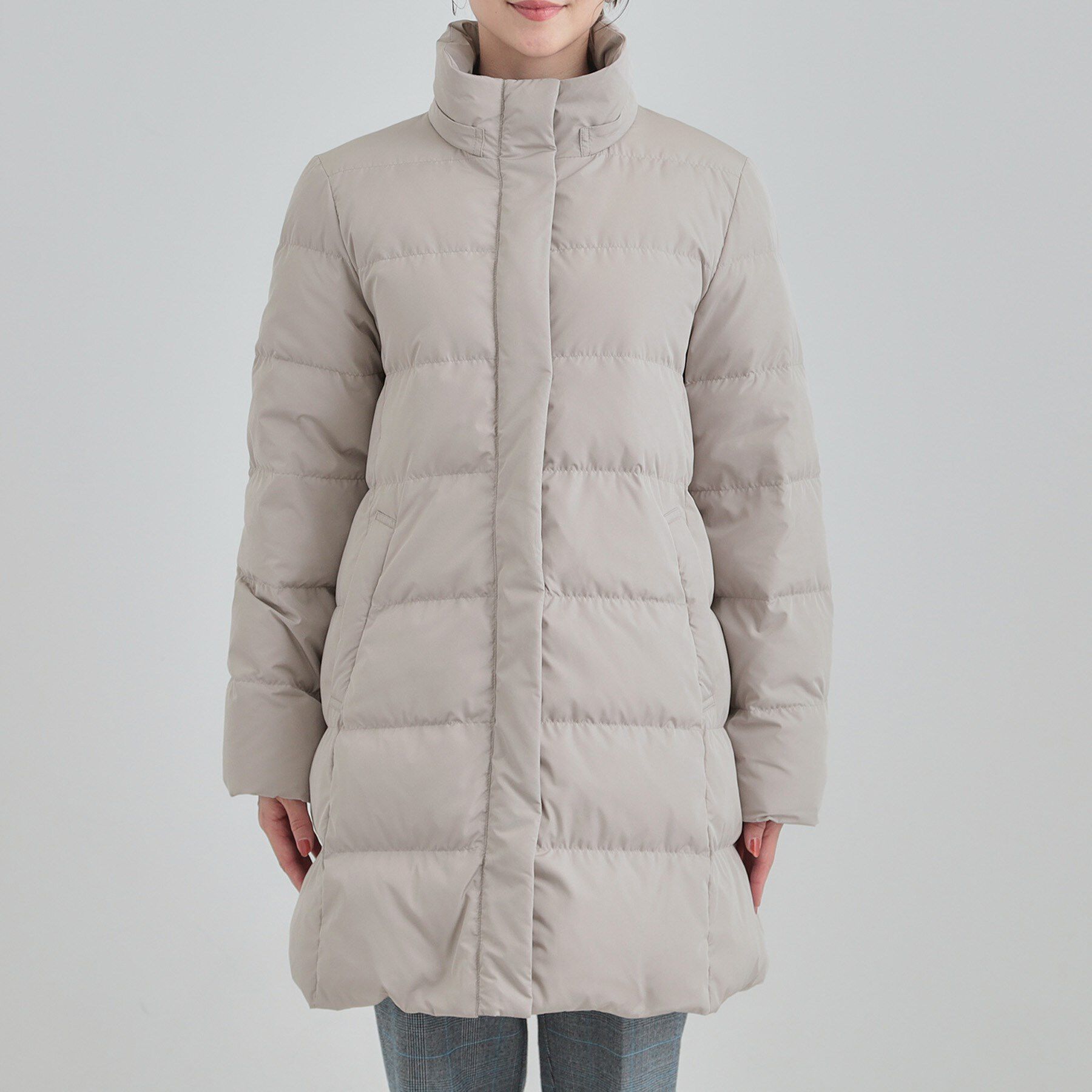 SHOO･LA･RUE「【洗濯機可/撥水】フェイクファーフード ロングダウン」|ダウン|