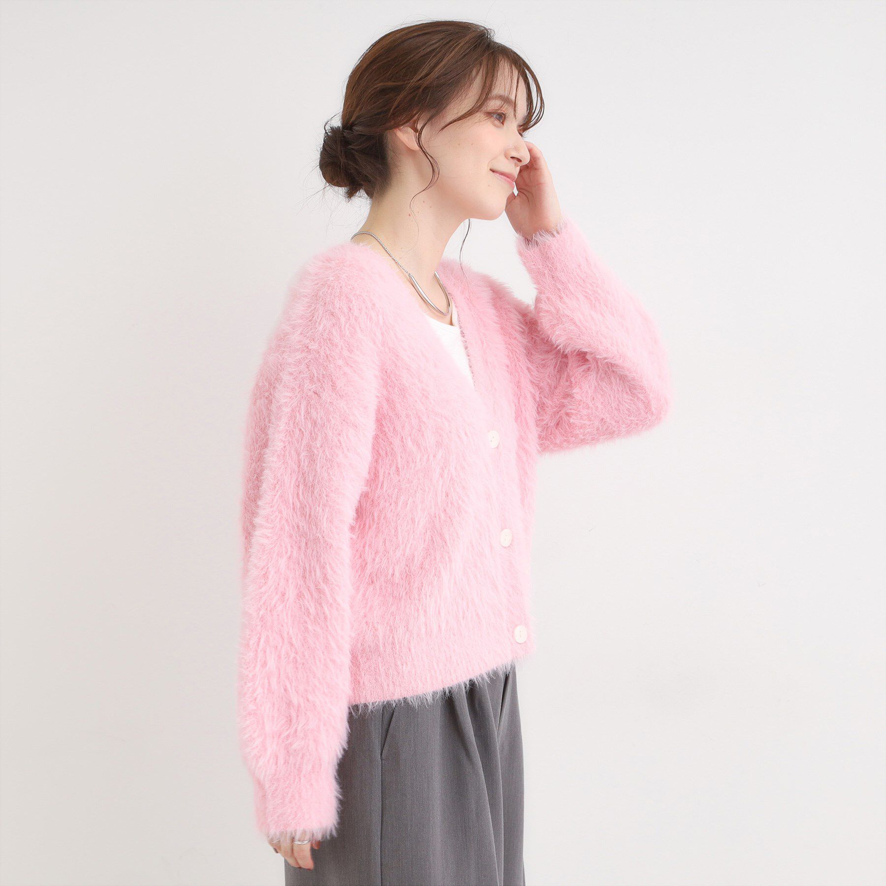 SHOO･LA･RUE「フェザーVネックカーディガン」|カーディガン|