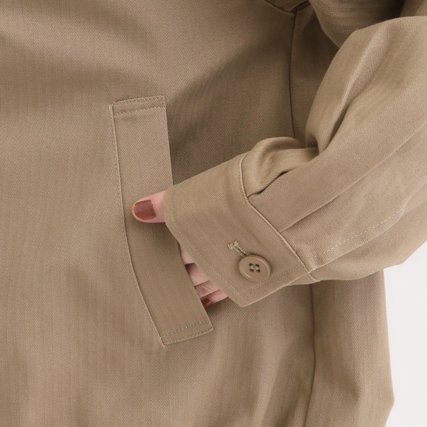 SHOO･LA･RUE「配色衿 ヘリンボーンカバーオール」|ブルゾン・スタジャン|