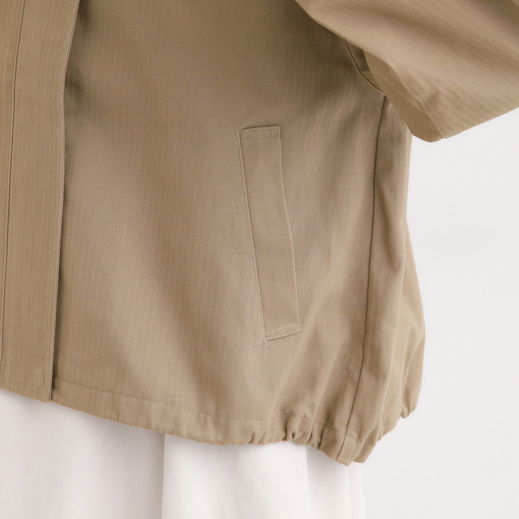 SHOO･LA･RUE「配色衿 ヘリンボーンカバーオール」|ブルゾン・スタジャン|