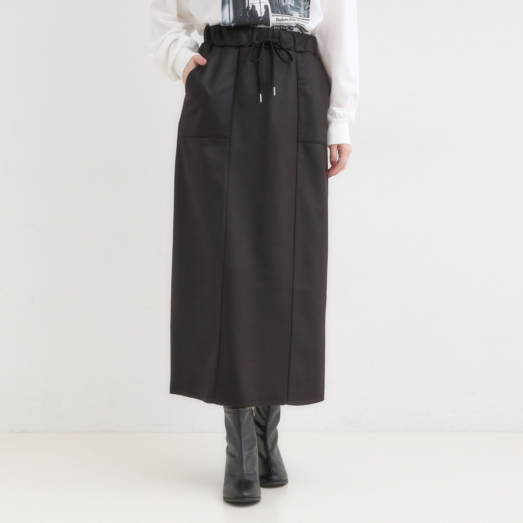SHOO･LA･RUE「やわらかレザー調ナロースカート」|スカート|