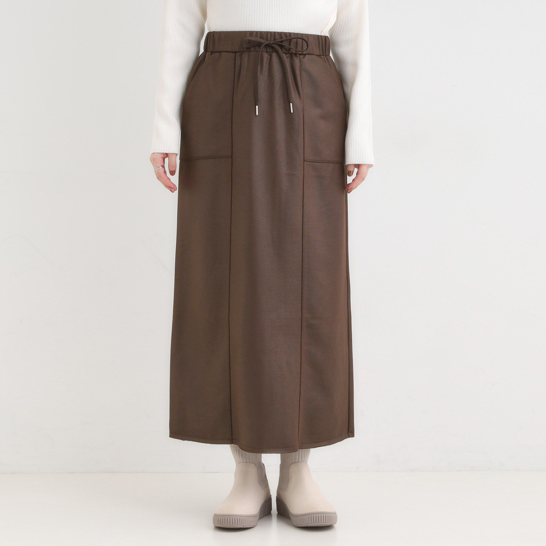SHOO･LA･RUE「やわらかレザー調ナロースカート」|スカート|