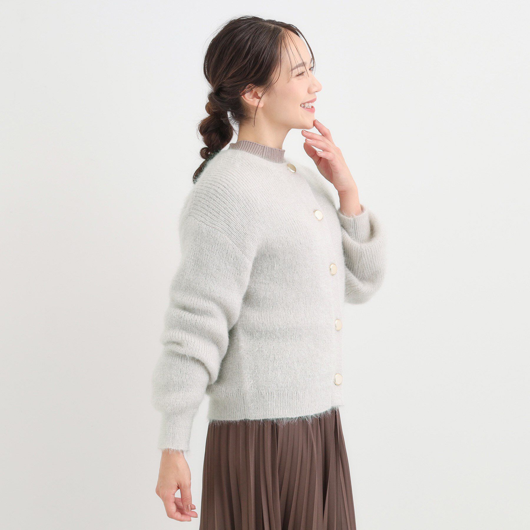 SHOO･LA･RUE「【S-LL】ふわふわシャギー 大人レディなカーディガン」|カーディガン|