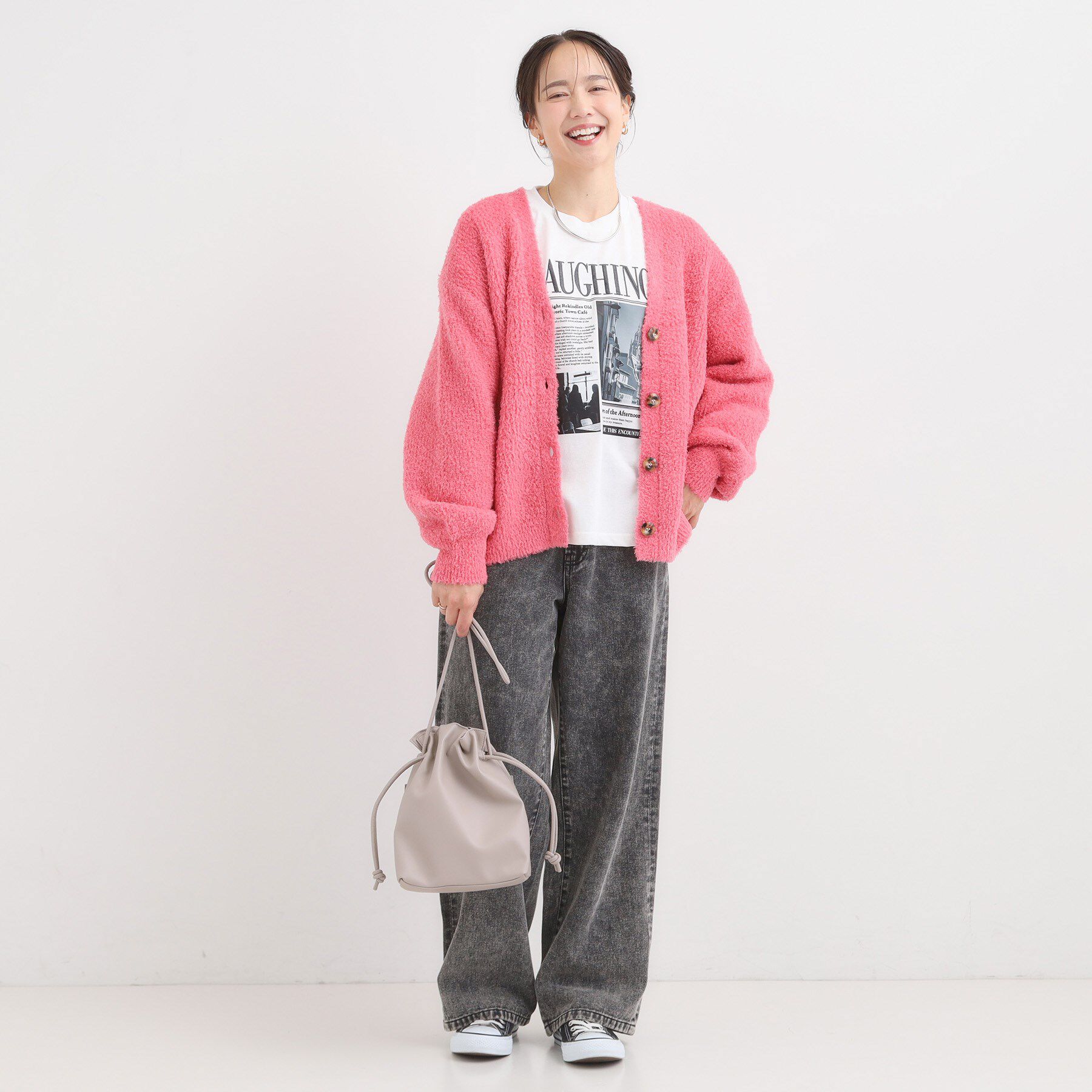 SHOO･LA･RUE「【S-LL】思わず触れたくなる ふわふわ Vネックニットカーディガン」|カーディガン|