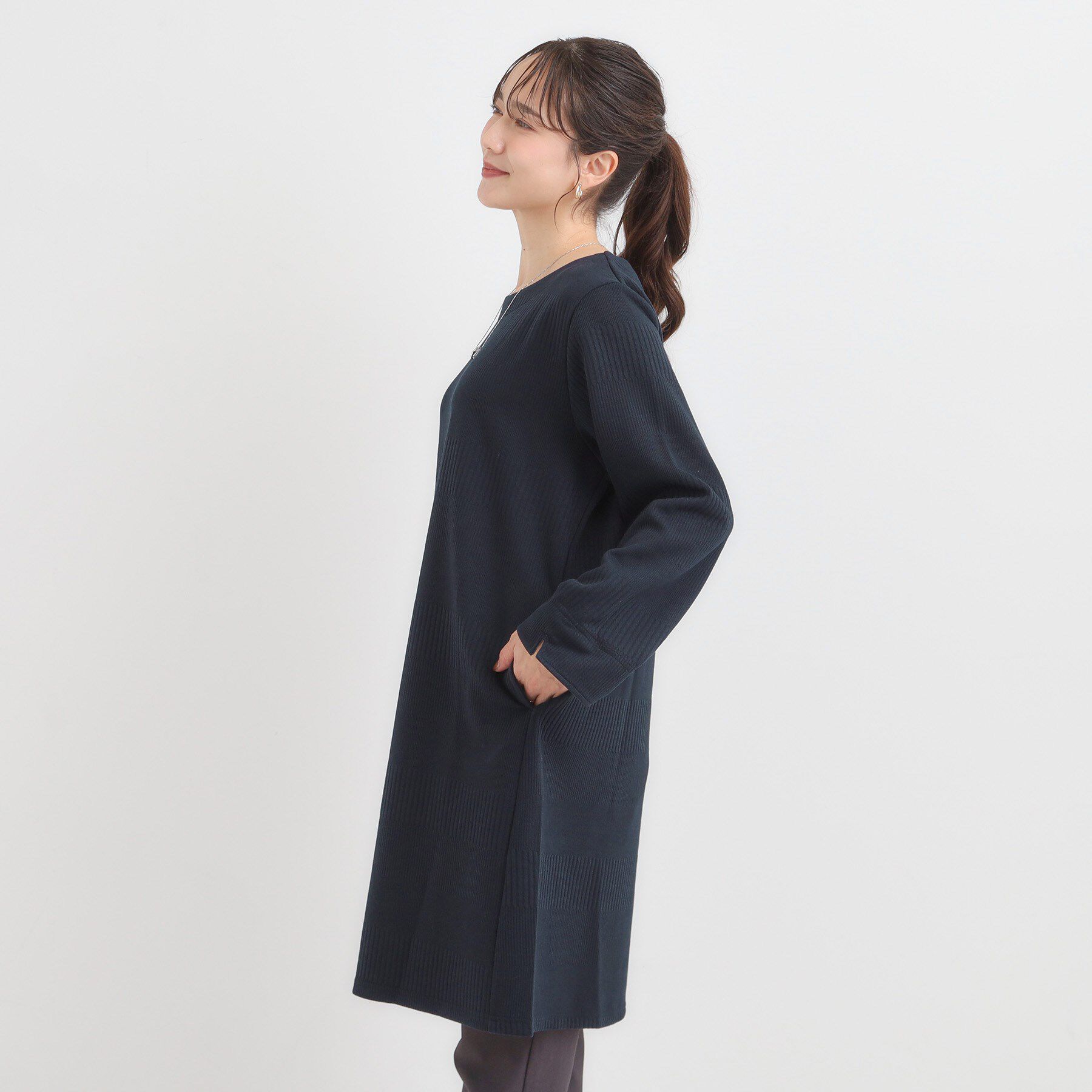 SHOO･LA･RUE「身体のラインをきれいにカバー Aラインチュニックワンピース」|チュニック|