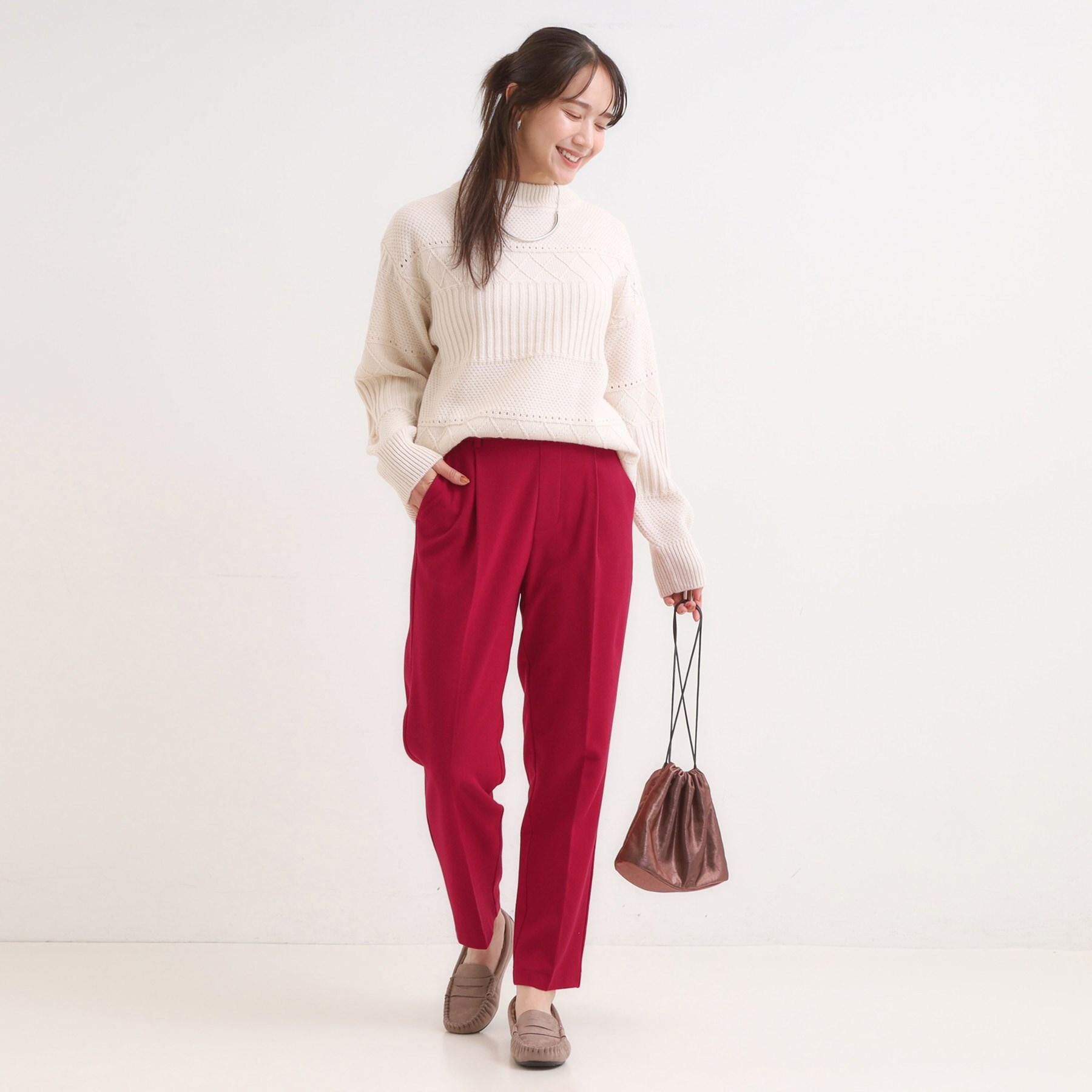 SHOO･LA･RUE「【洗濯機可/毛玉レス/S-LL】1枚でサマ見え ミックスケーブル柄ニット」|ニット・セーター|