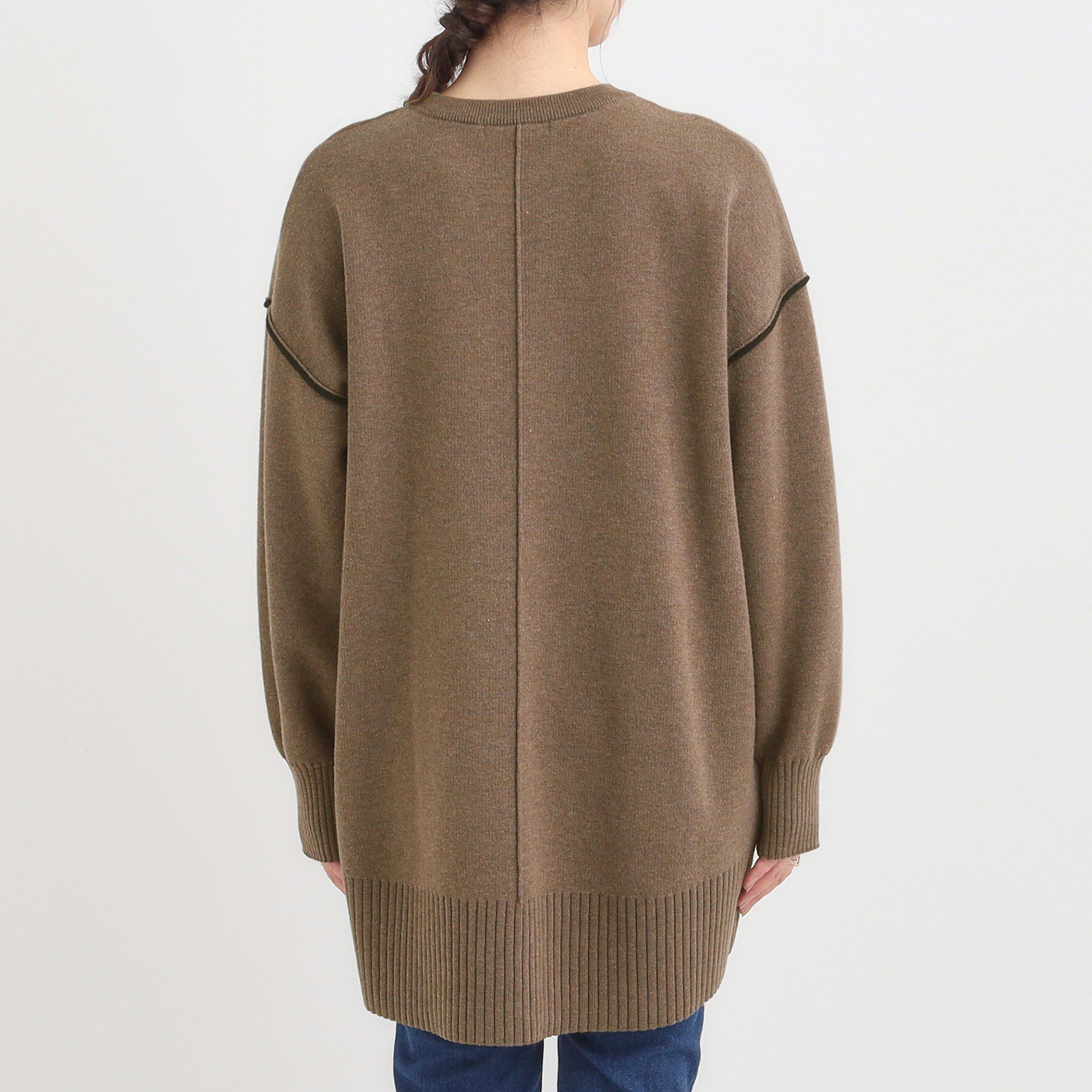 SHOO･LA･RUE「【洗濯機可/毛玉レス】上品に体型カバー チュニックニットワンピース」|チュニック|