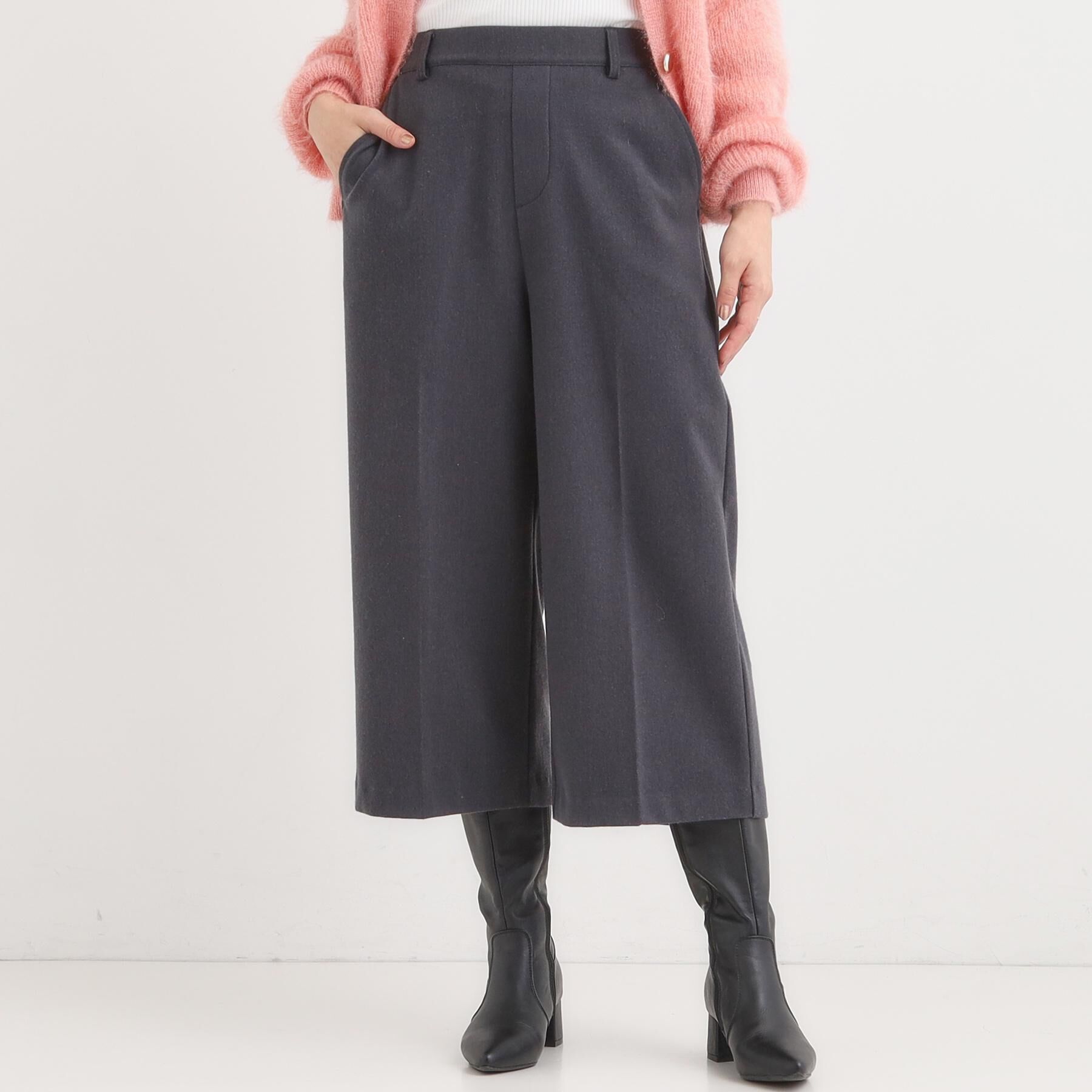 SHOO･LA･RUE「【洗濯機可/S-LL】きちんと見えする あったか裏起毛ガウチョパンツ」|その他|