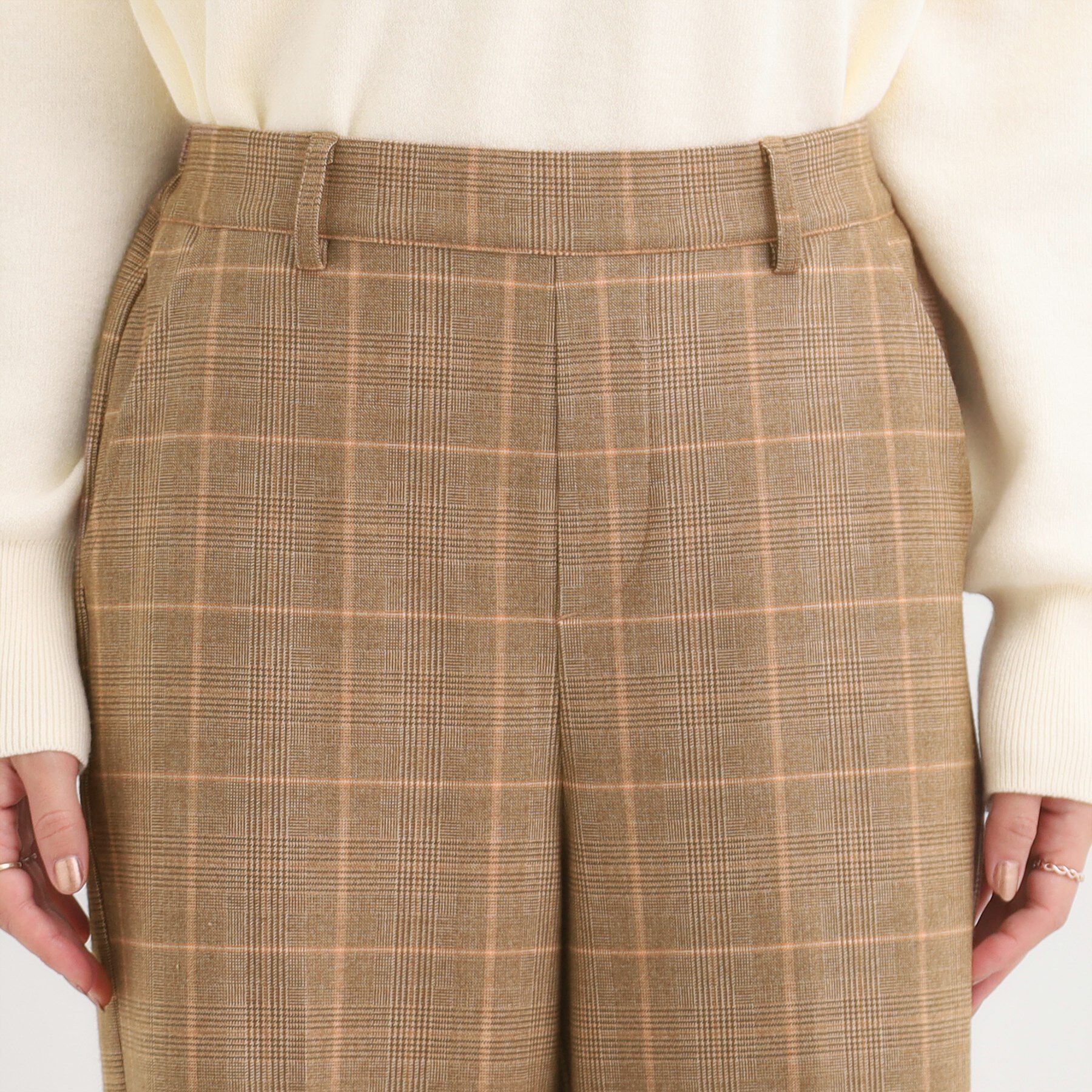 SHOO･LA･RUE「【洗濯機可/S-LL】きちんと見えする あったか裏起毛ガウチョパンツ」|その他|