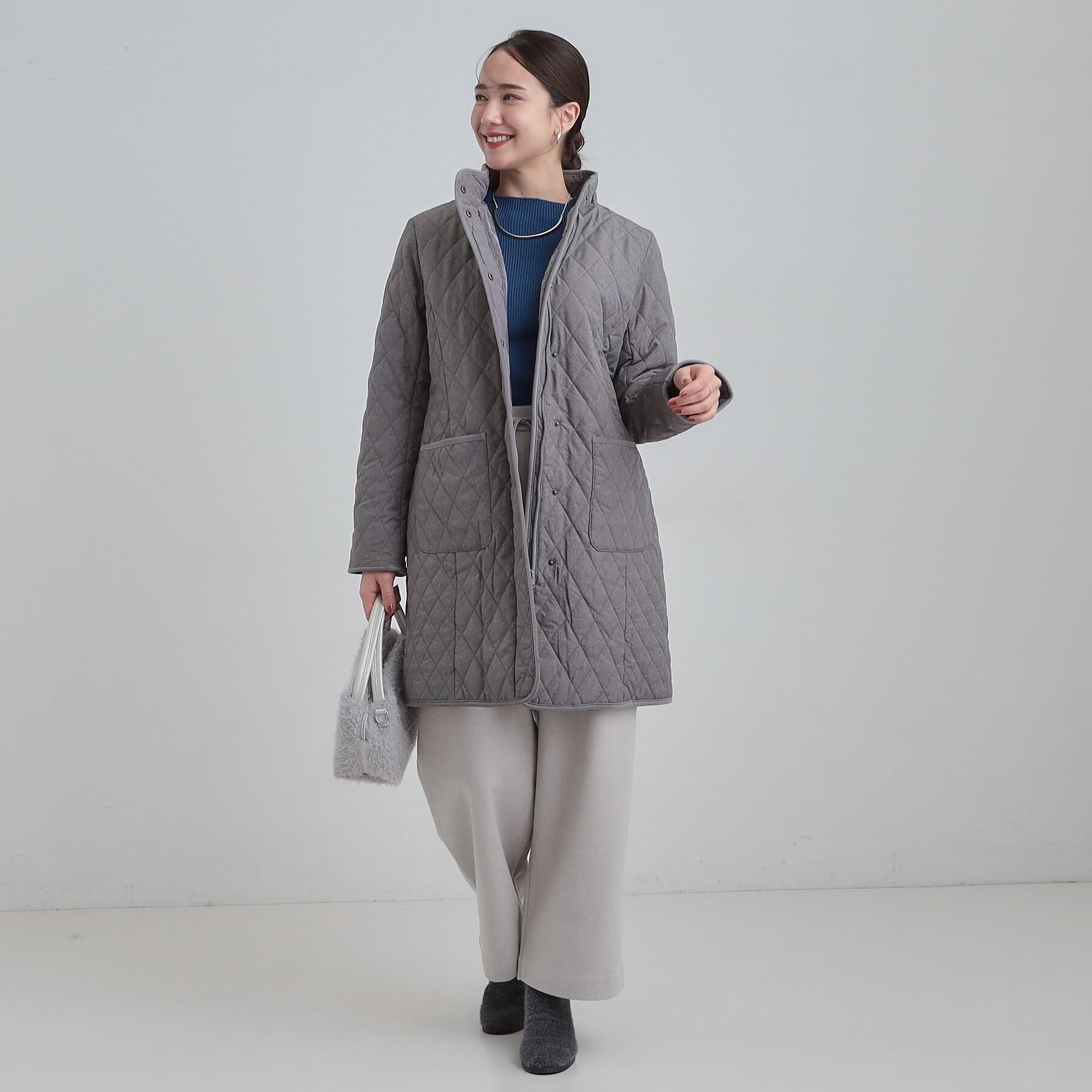 SHOO･LA･RUE「【撥水/フード取り外し可】自然にくびれる あったかダイヤ柄キルトコート【CIRCRIC】」|ダウン|