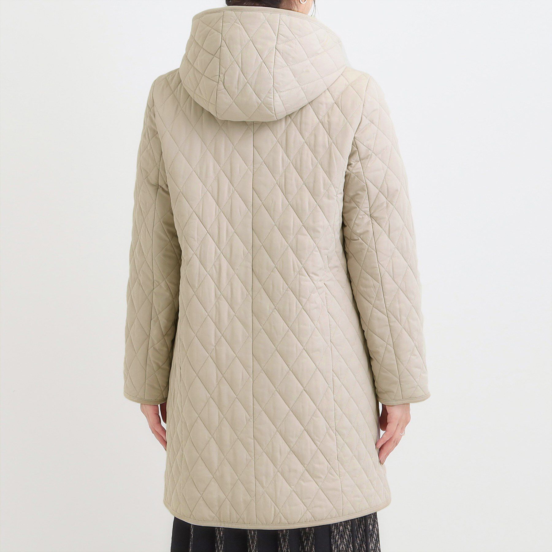 SHOO･LA･RUE「【撥水/フード取り外し可】自然にくびれる あったかダイヤ柄キルトコート【CIRCRIC】」|ダウン|