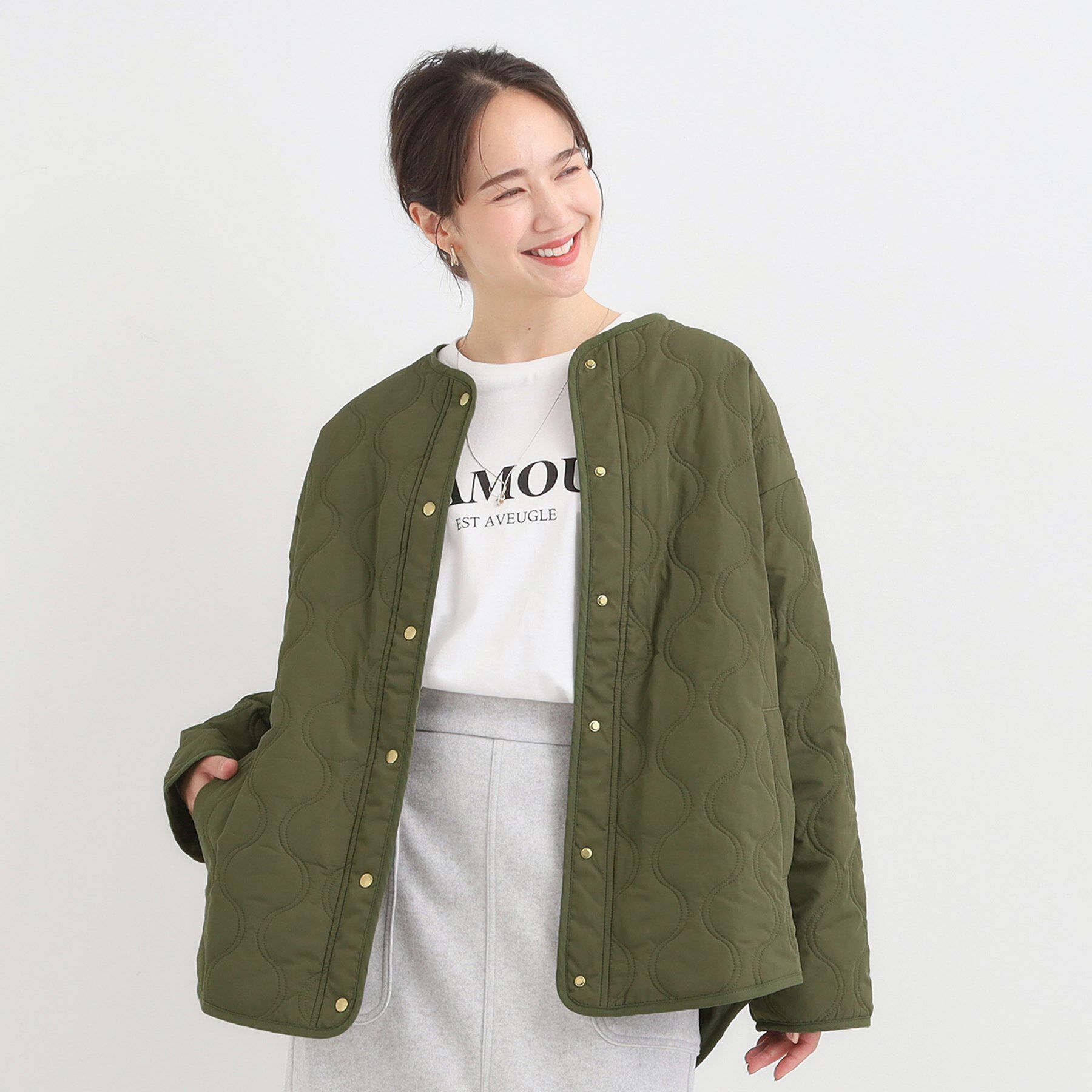 SHOO･LA･RUE「【高レビュー/洗濯機可/撥水】大人のための キルトオーバーブルゾン」|ブルゾン・スタジャン|