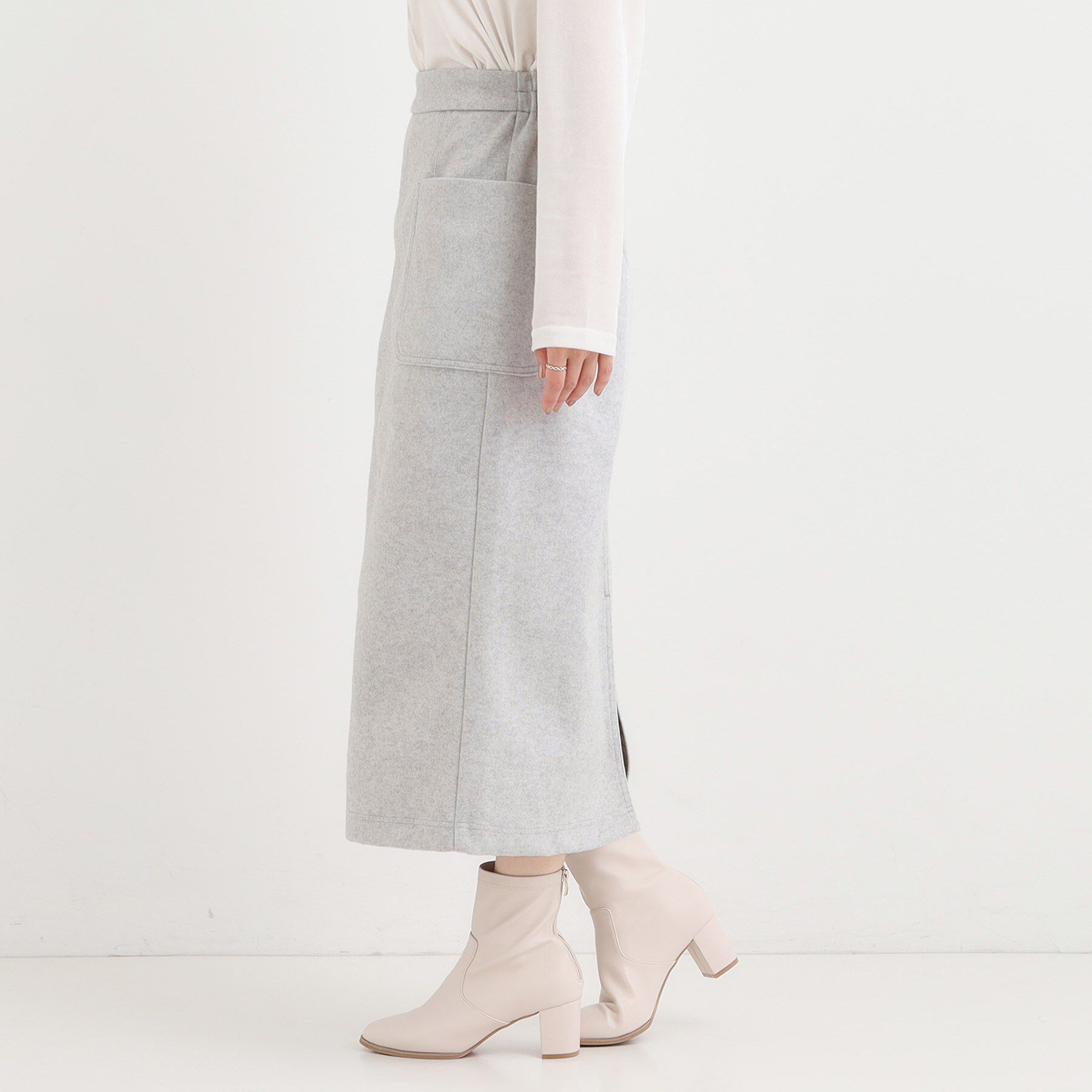 SHOO･LA･RUE「【S-LL】あったかすっきり 圧縮ニットナロースカート」|スカート|