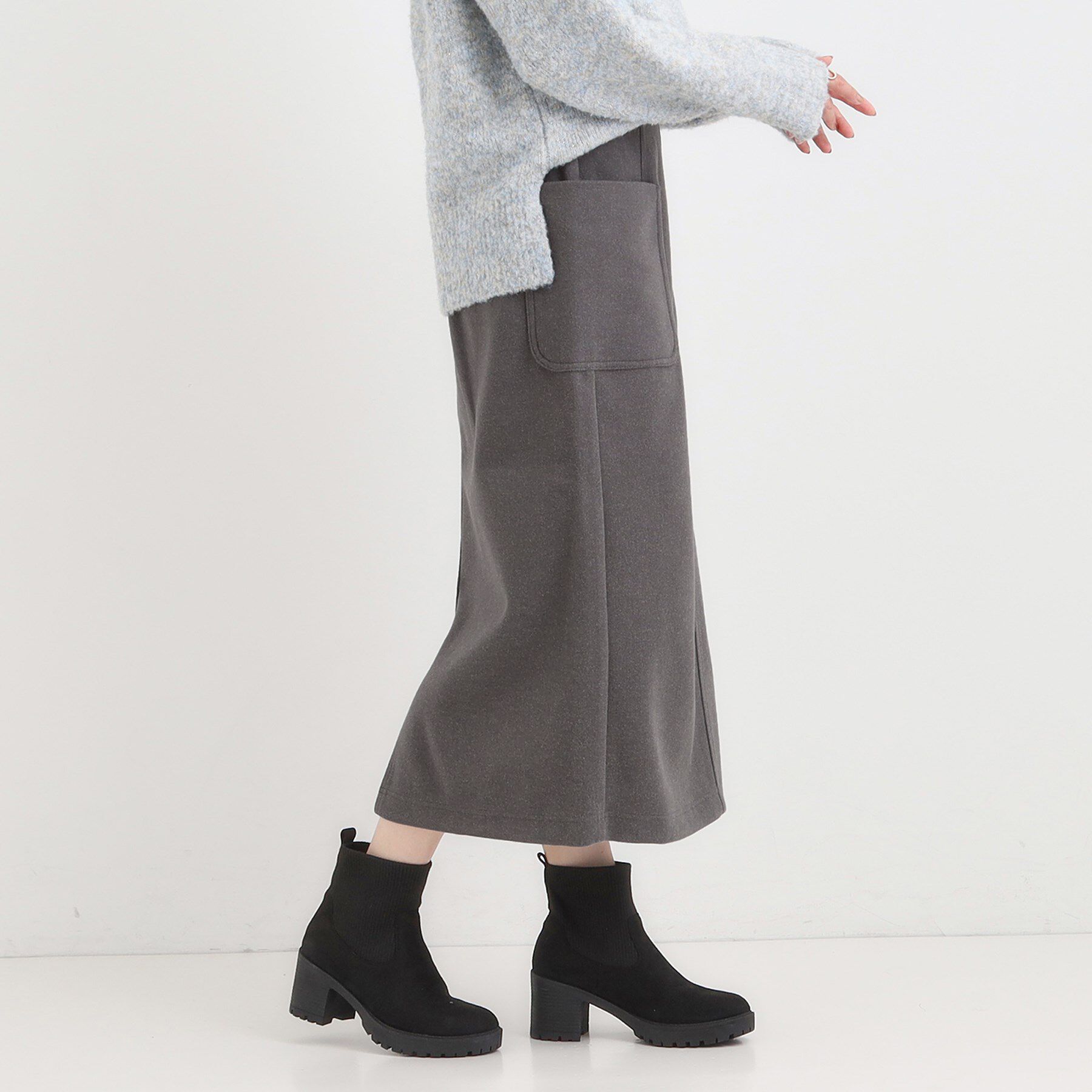 SHOO･LA･RUE「【S-LL】あったかすっきり 圧縮ニットナロースカート」|スカート|