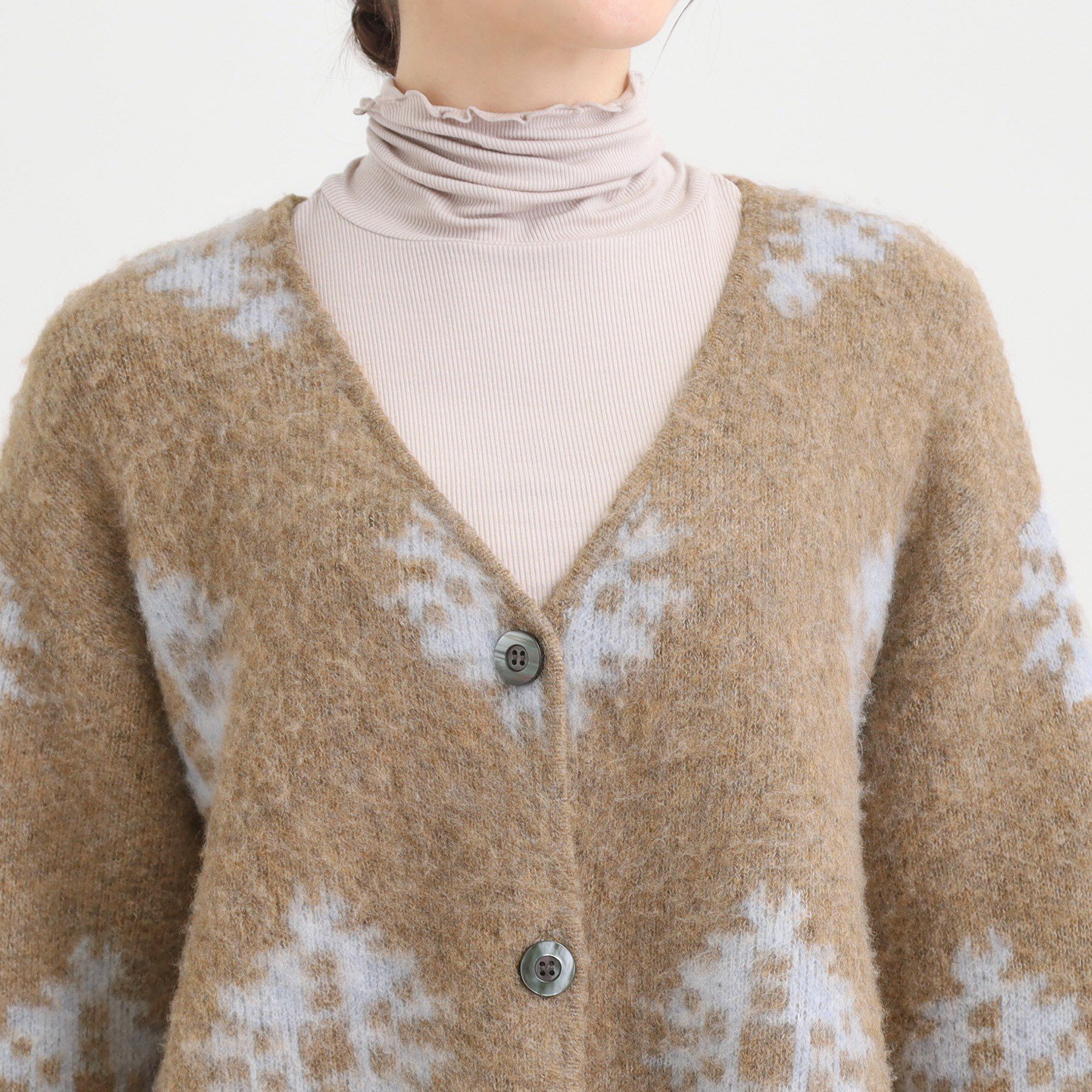 SHOO･LA･RUE「羽織るだけでスタイリングの主役に 起毛柄カーディガン」|カーディガン|