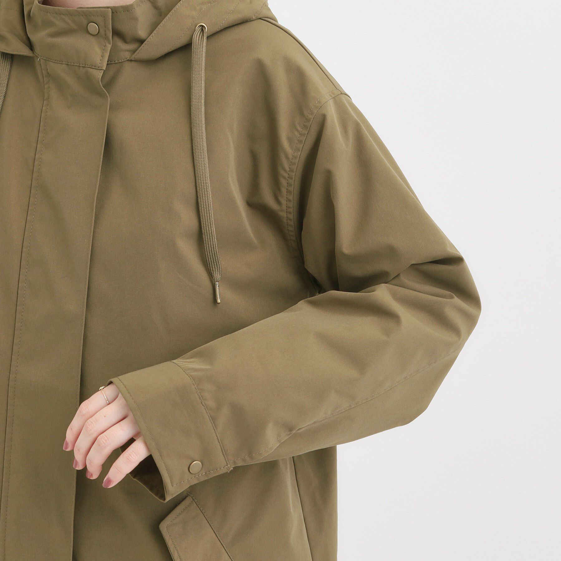 SHOO･LA･RUE「【S-LL/撥水】腰回りをカバーする ロングミリタリーアウター」|ミリタリージャケット|