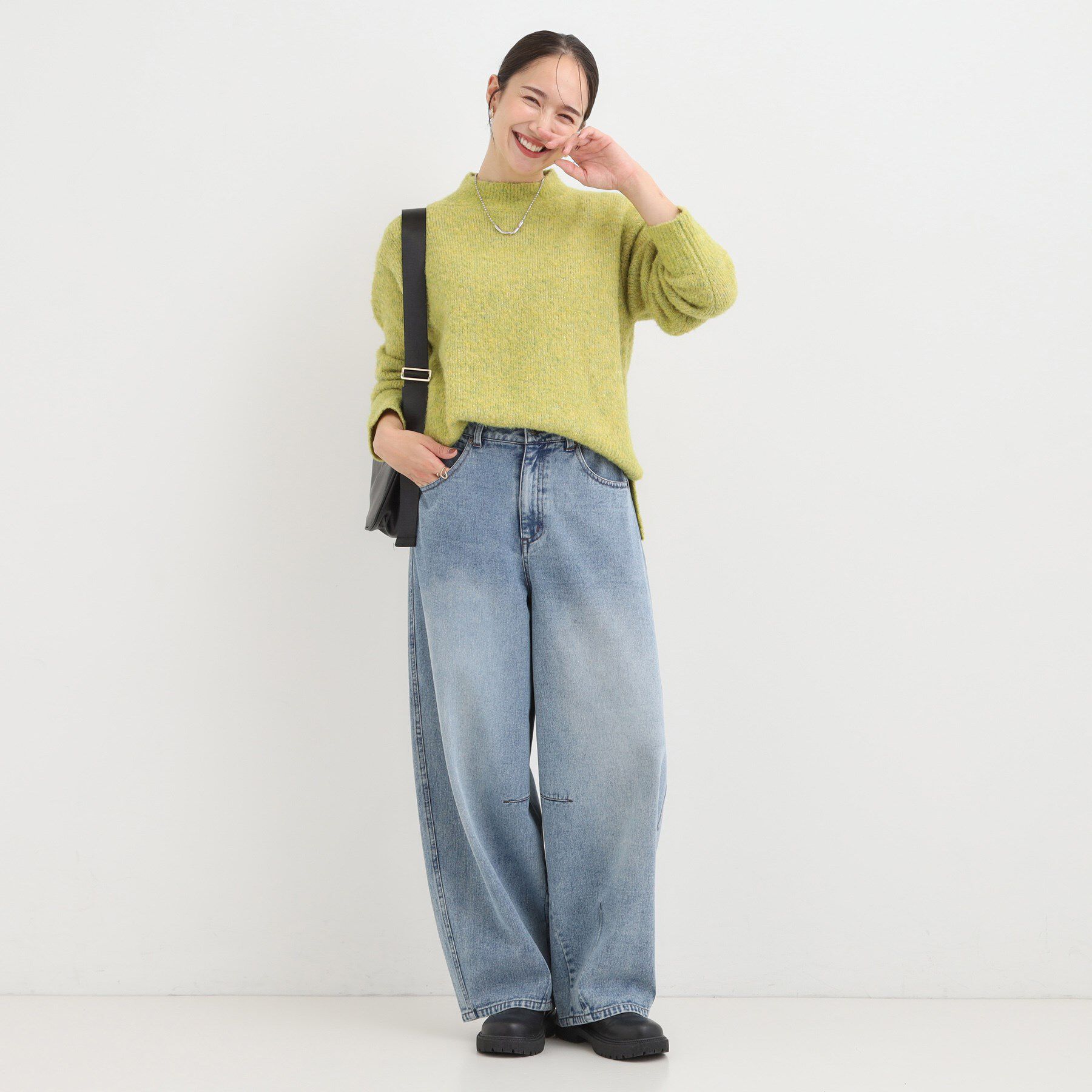 SHOO･LA･RUE「【S-LL】ほんのりラメで華やか ふわふわハイネックニット」|ニット・セーター|