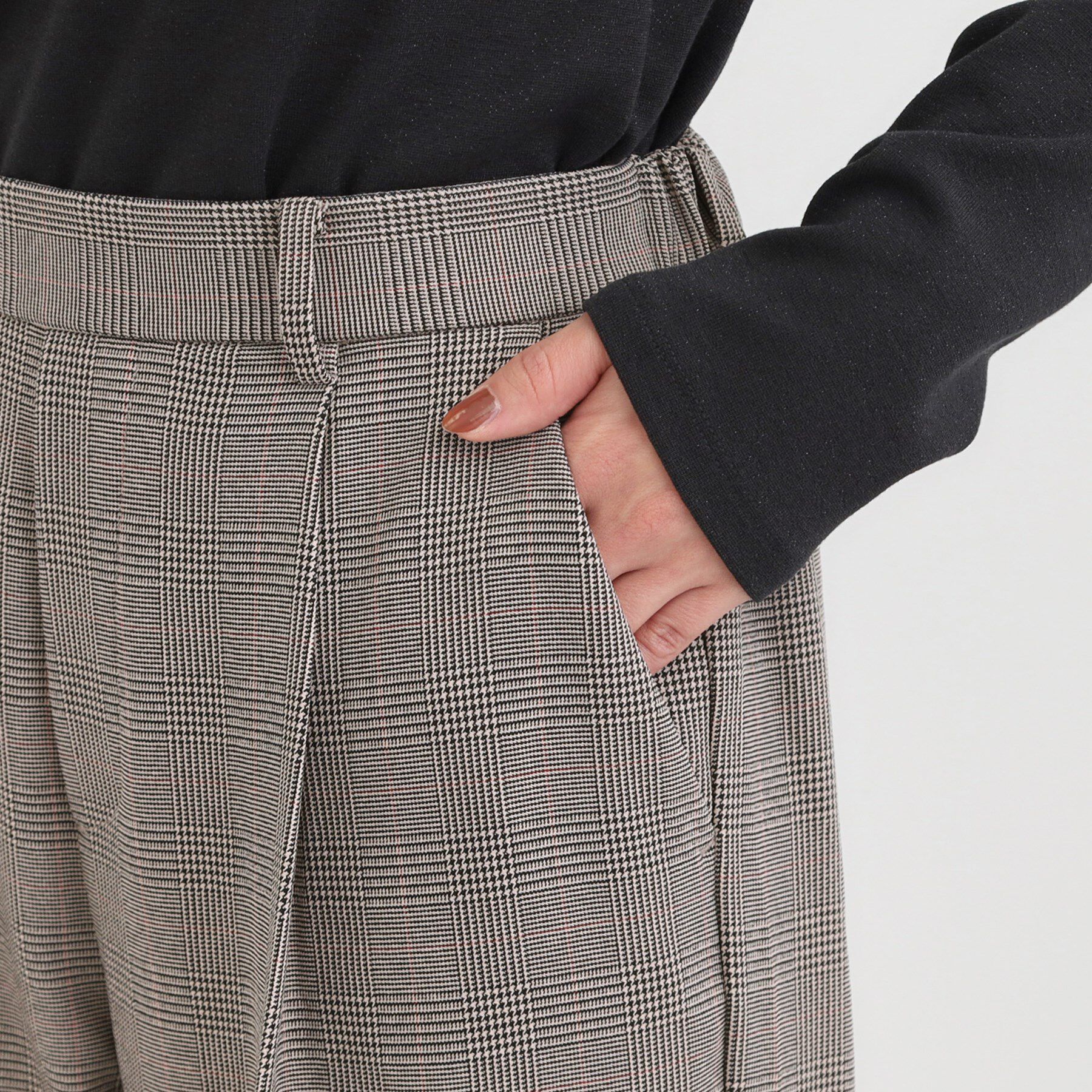 SHOO･LA･RUE「【洗濯機可/S-LL/セットアップ可】脚のラインをきれいに魅せる センタープレスワイドパンツ」|その他|